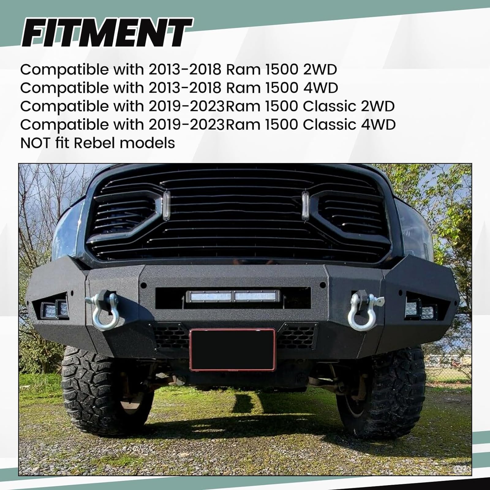 HECASA Front Bumper Compatible with 2013 - Key Features