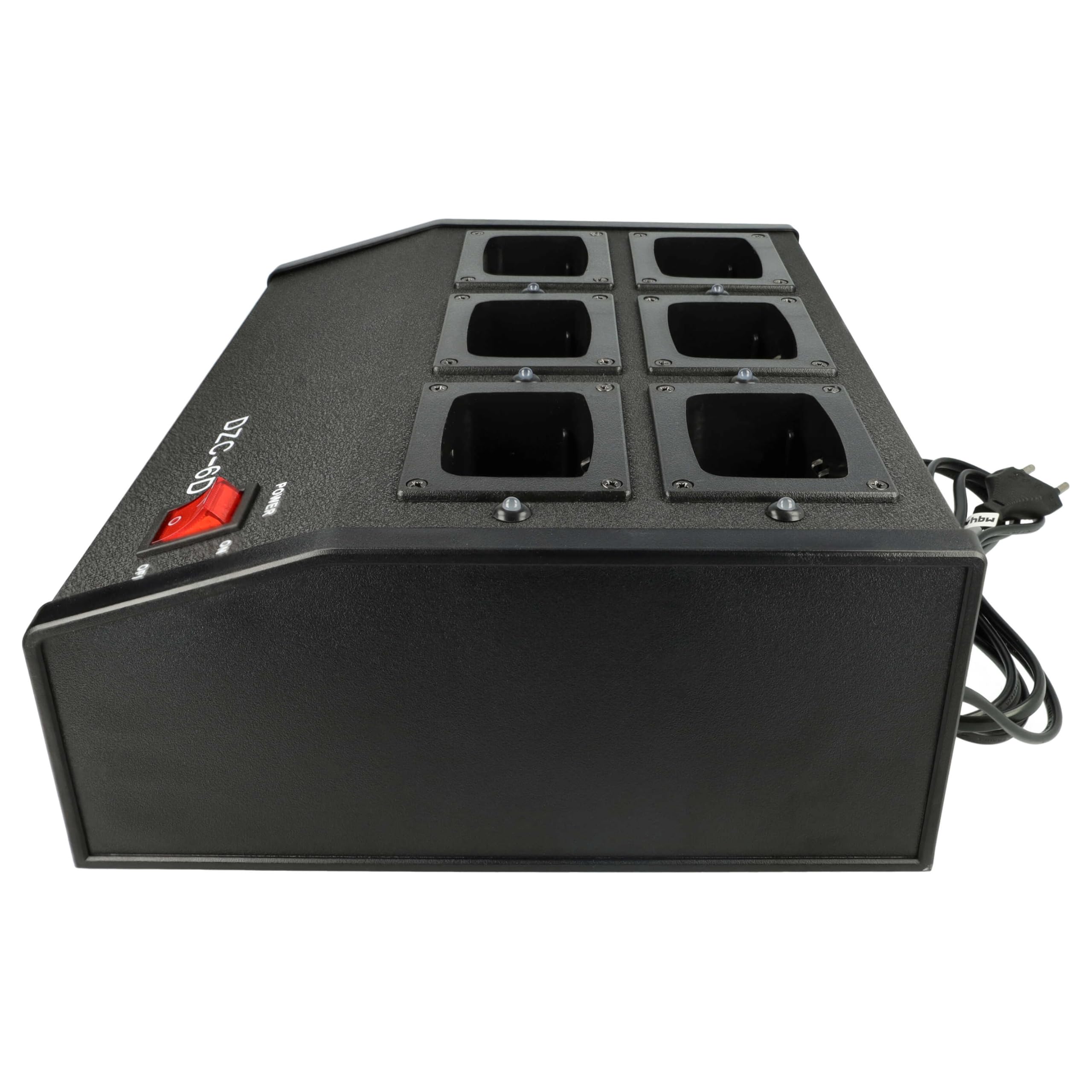 vhbw Caricabatterie 6 vani compatibile con Motorola GP540, GP340, GP360, GP320, GP380 batterie per radio - Stazione di ricarica, 9,6V, 0,5-0,9A