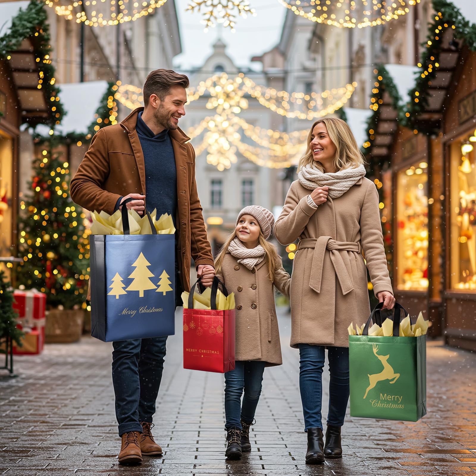 YANGTE Weihnachtsgeschenktüten, verschiedene Größen, 48 Stück