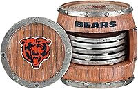 Vista 25 de FOCO NFL Team Logo 5-Pack Barrel Beverage Drink Coaster Set