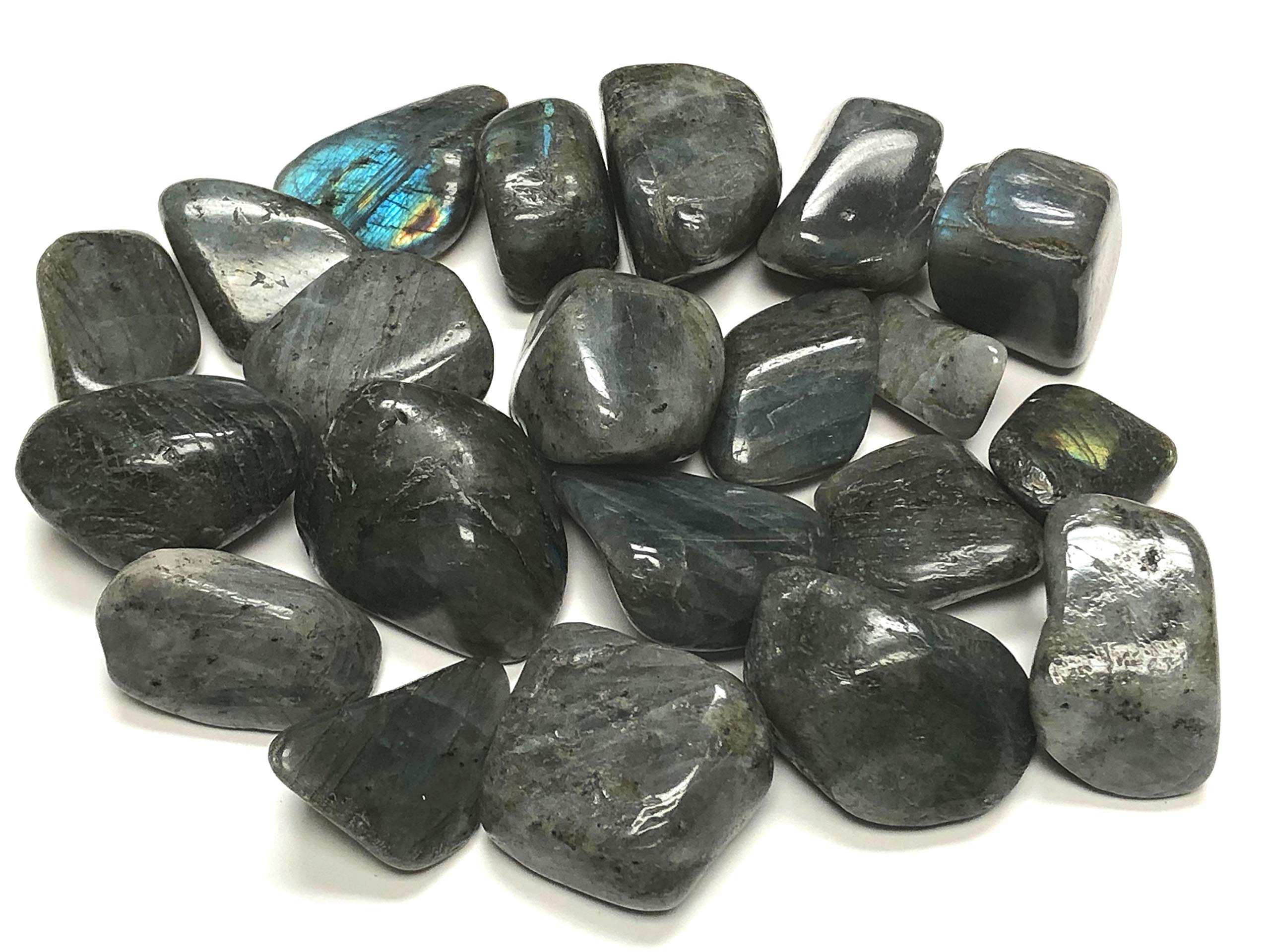 Zentron Crystal CollectionTumbled Labradorite Natural Stones, Approx 1" Pieces (1/2 Pound)