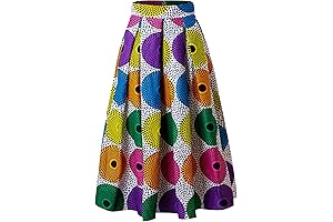 SHENBOLEN Women African Traditional Costume Ankara Print Skirt Dashiki Long Skirts -...