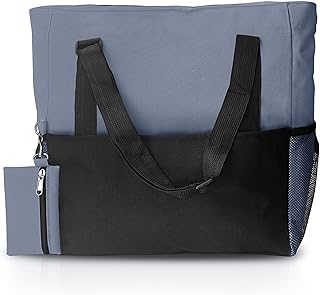 ASA TECHMED Shoulder Travel Nursing Tote Bag - Water-Resistant Canvas Tote for Medical Professionals, Gray