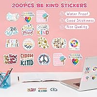 Vista 3 de Tenceur 200 calcomanías con texto en inglés «Be Kindness» con texto en inglés «Be Kindness» («Be Kindness») impermeables con texto en inglés «Be
