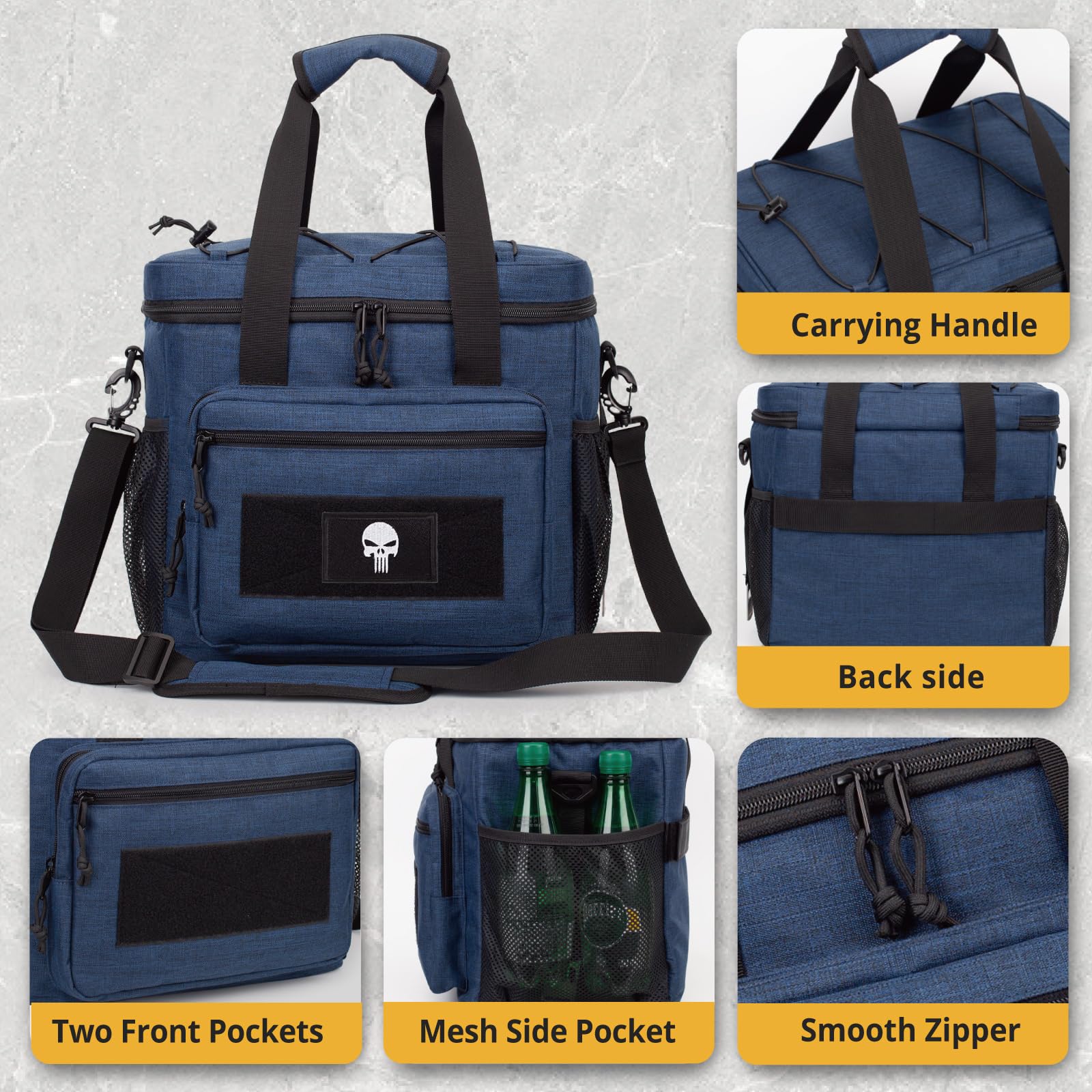 Borsa Pranzo per Uomo, Borsa Termica Tattica con Sistema MOLLE, Isolata, Impermeabile e Capiente, per Donna e Adulti, con Tracolla Regolabile, Ideale per Lavoro, Picnic, Ufficio e Tempo Libero.