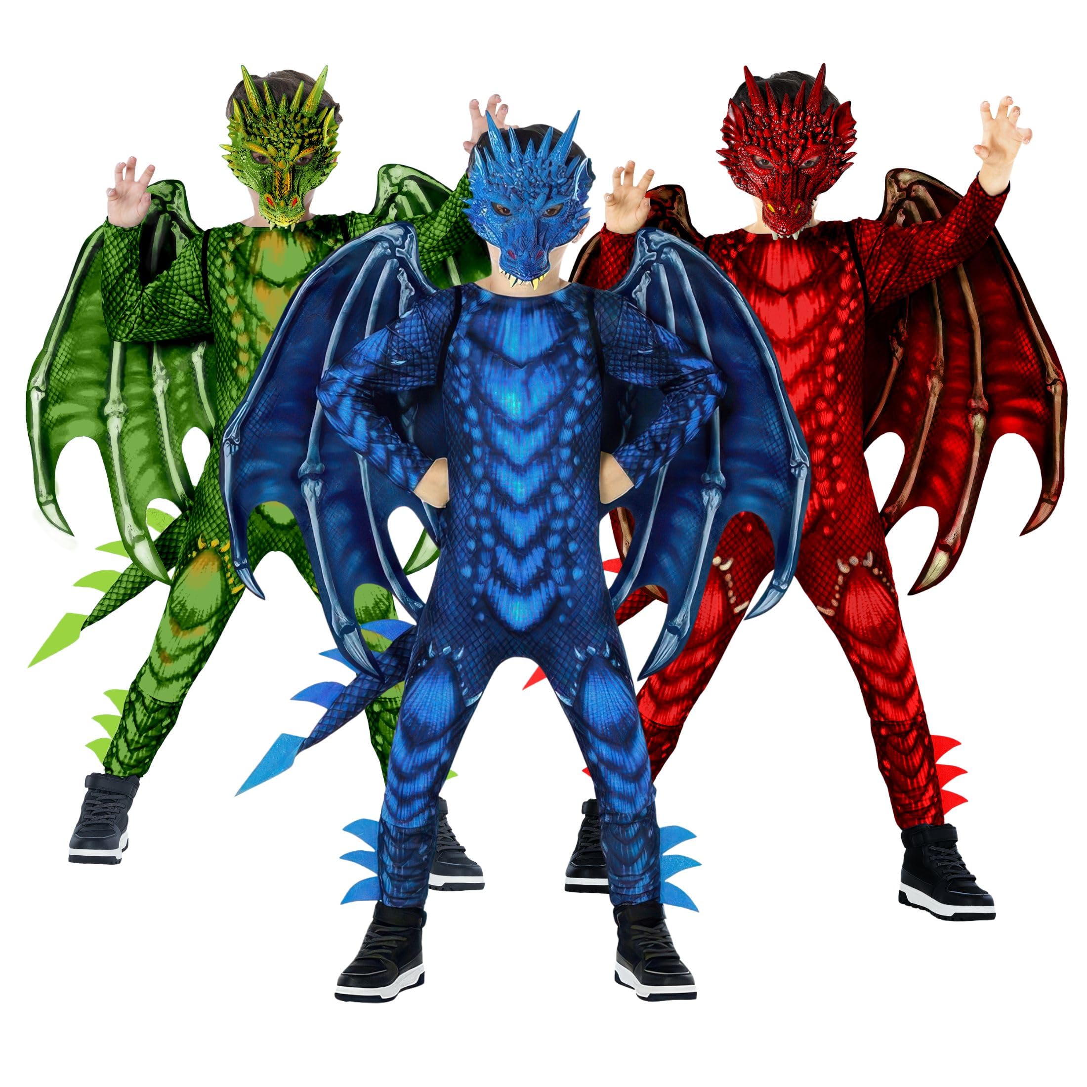 モーフコスチューム ブルードラゴン コスチューム キッズ ドラゴンコスチューム 男の子用 ハロウィンコスチューム 男の子用