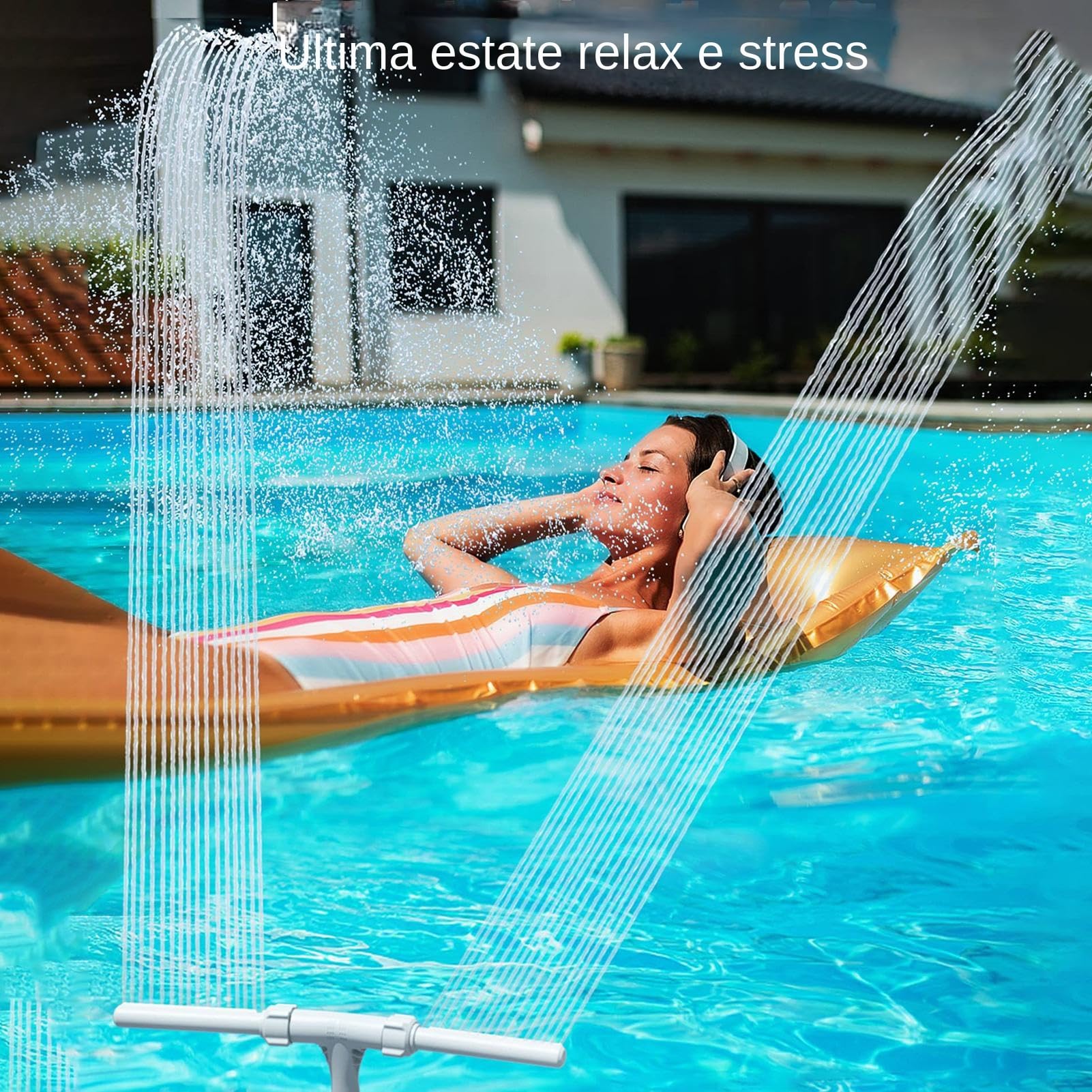 Fontana Per Piscina A Doppio Spruzzo, Fontana D'acqua A Spruzzo Per Piscine Fuori Terra E Interrate, Cascata Ad Alta Pressione Per Laghetti, Fontana A Spruzzo Per Piscine, Accessori Per Il Giardino