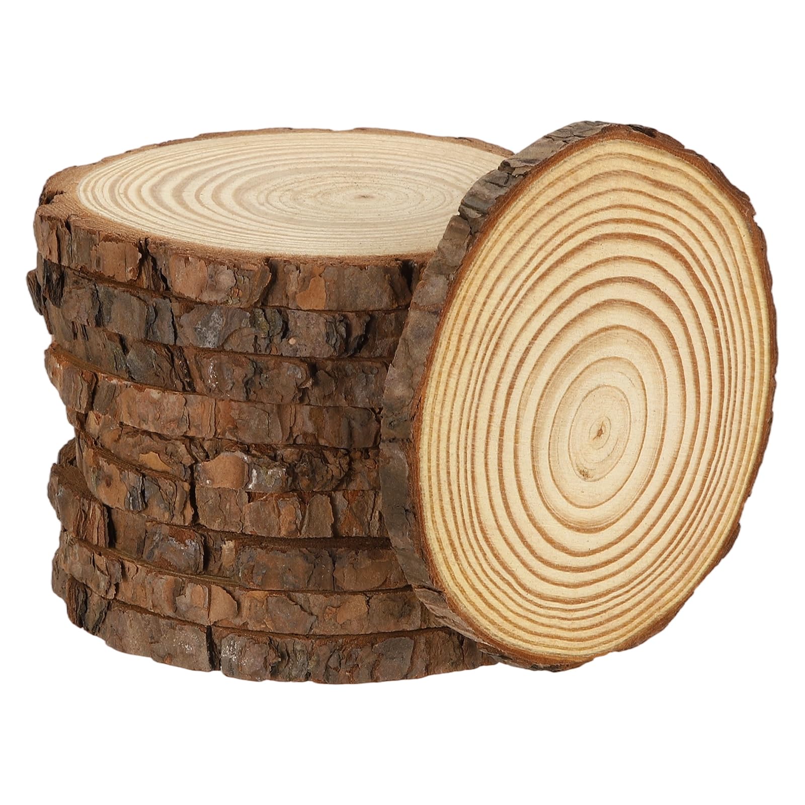 Tranches de bois 12-13cm avec écorce naturelle pour sous-verre et projets créatifs DIY