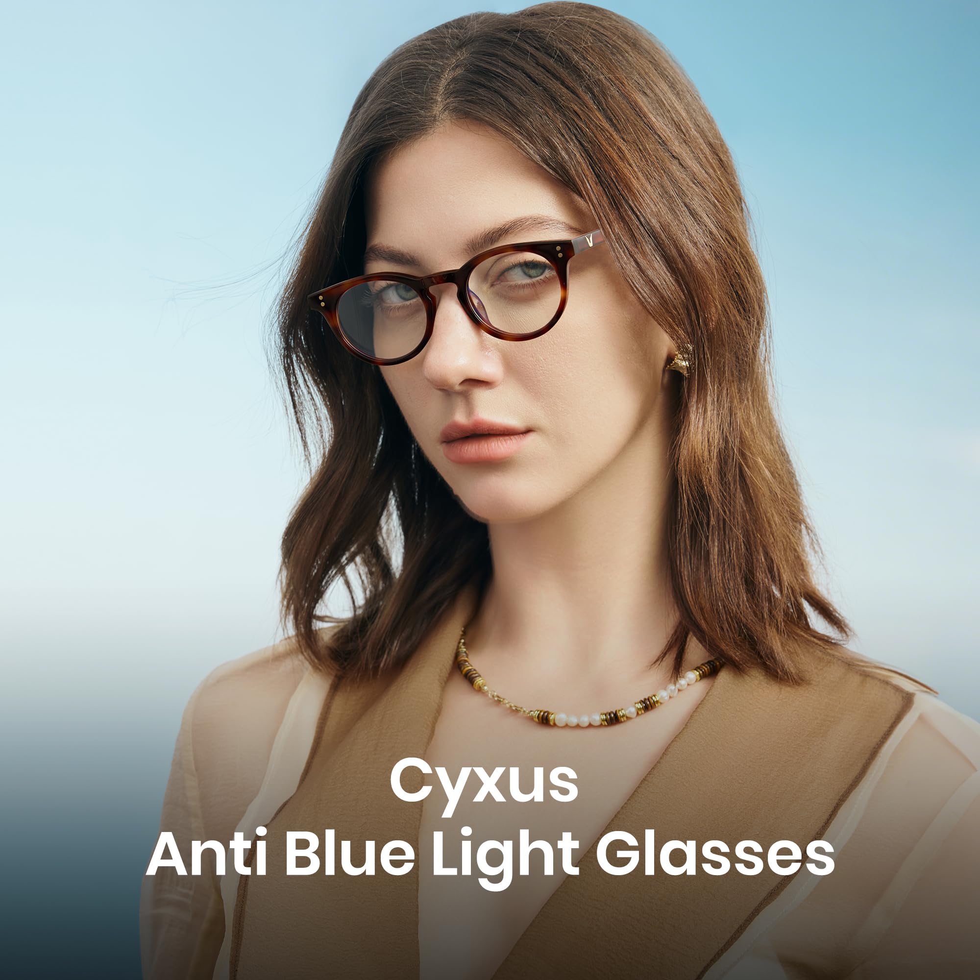 Cyxus Occhiali Luce Blu Uomo Donna Leggero Occhiali Da Computer Retrò Occhiali Anti Mal di Testa Affaticamento Degli Occhi 8326
