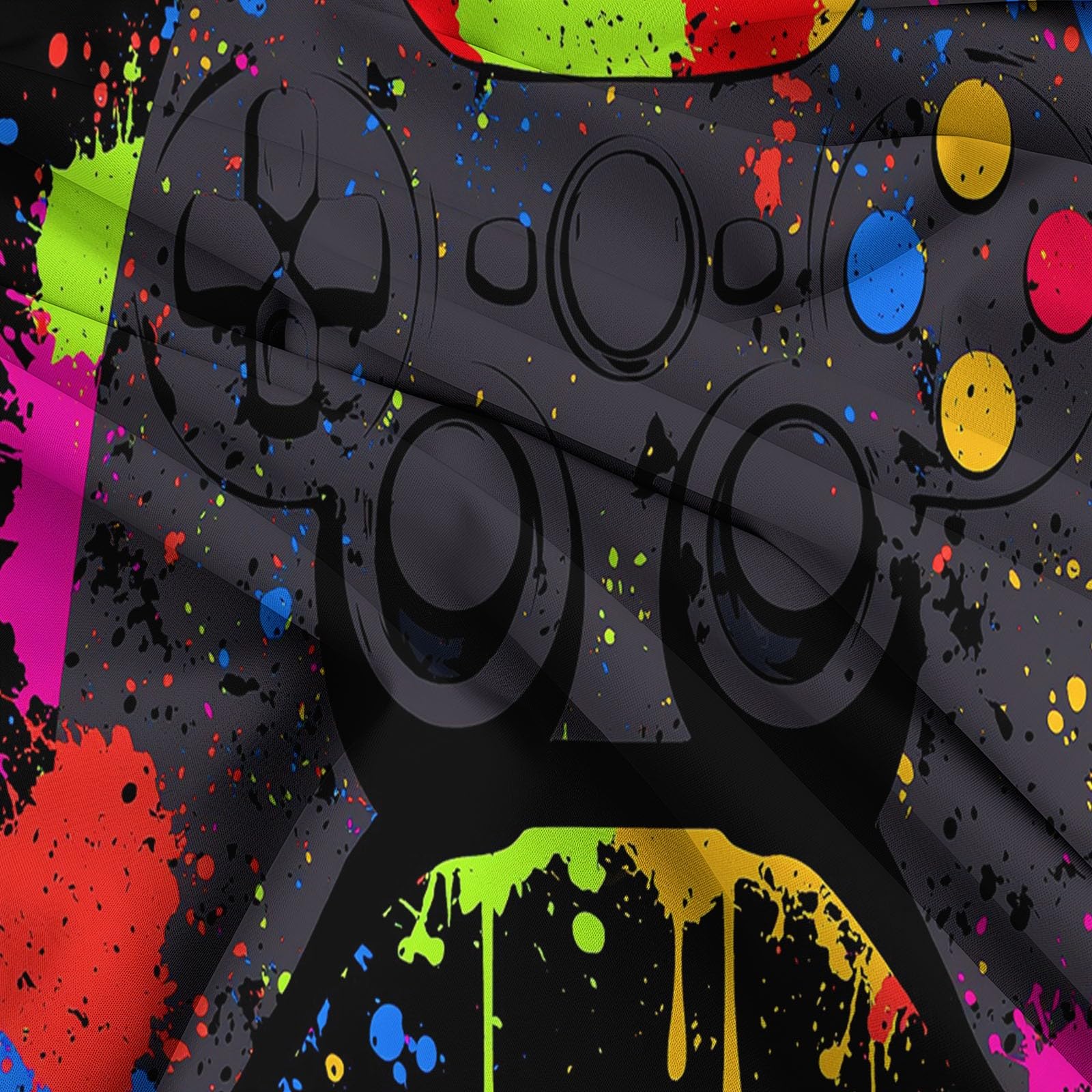 Funda Nórdica Microfibra Cremallera Diseño Suave Juego de Funda Nórdica con Funda de Almohad para Adulto Niños Adolescentes - Cama 135/150-220 x 240 cm Mando de Juego Dibujos Animados Negro