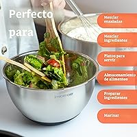 Vista 7 de Priority Chef Juego de tazones de mezcla de alta calidad con tapas, tapas herméticas, acero inoxidable más grueso, base antideslizante, 5 tazones