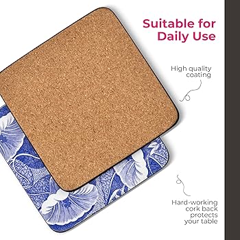 Amazon｜Pimpernel - ブルー ルーム ひまわり コースター - 6枚