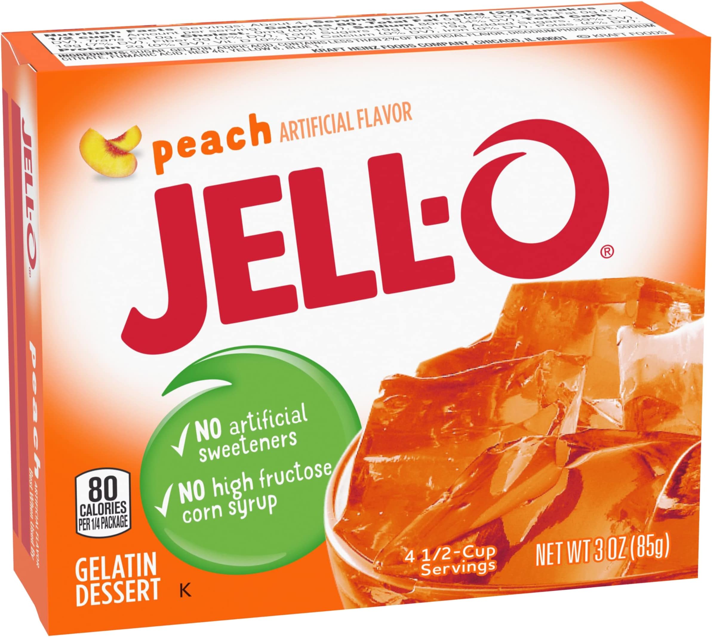 Jell-o, Gelatin Dessert, Peach (Pack of 6)