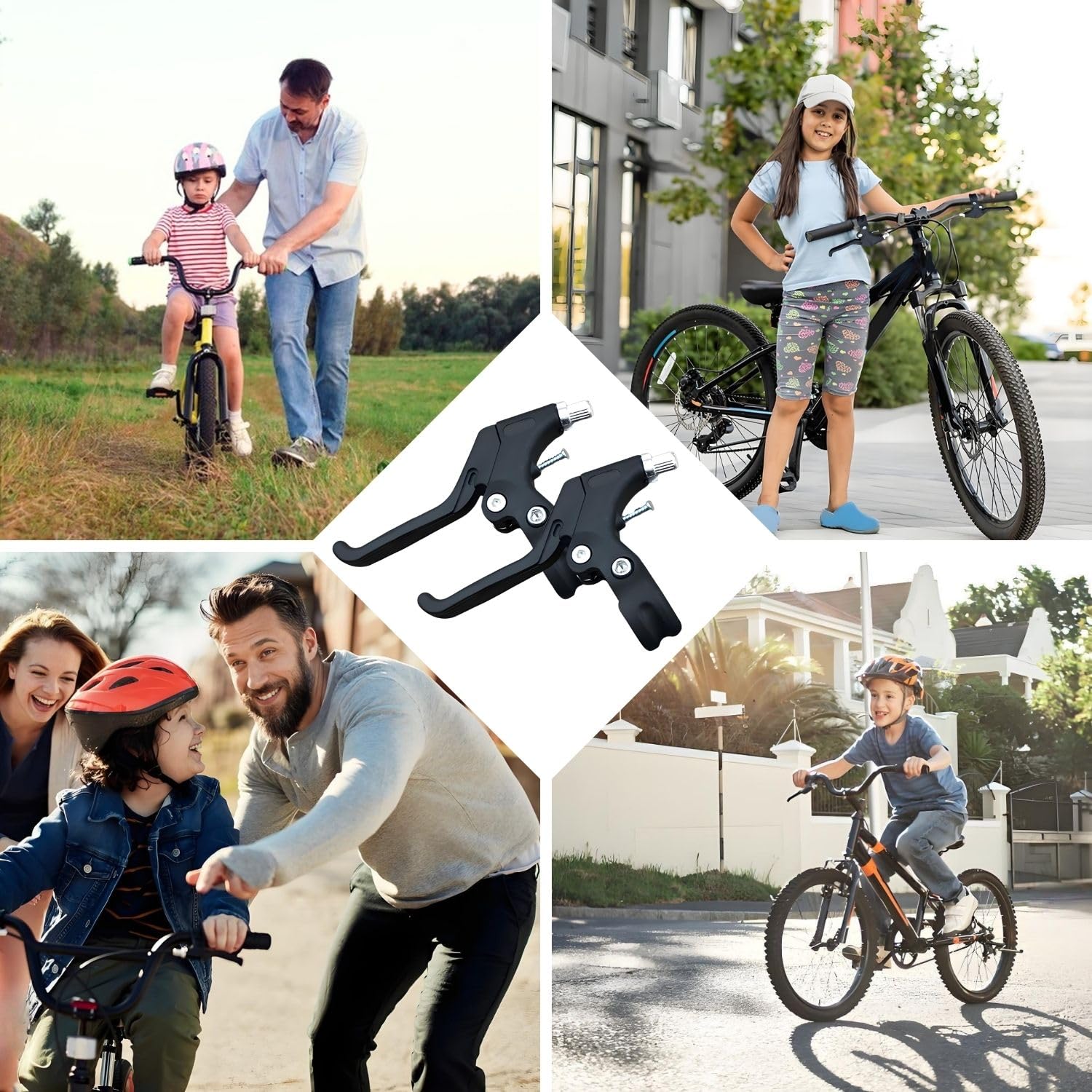 Paire De Leviers De Frein Vélo Enfants - Pour Guidon 22mm - Plastique Robuste, Couleurs Variées - Faciles à Installer Et Utiliser