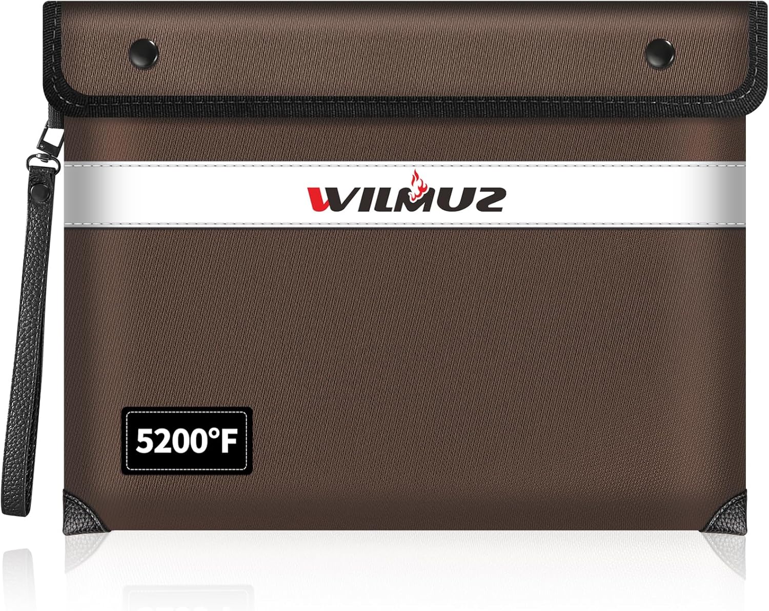 Bolsa de documentos ignífuga, bolsa de dinero aislada a prueba de fuego de 5200 para efectivo, bolsa impermeable para documentos con cremallera