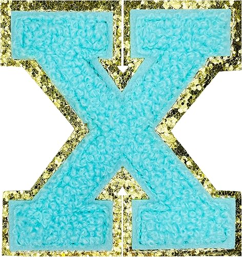 Miniatura 207 de Jongdari Letras termo-adhesivas de felpilla para ropa, parches de letras del alfabeto con brillantina para coser, con adhesivo planchado, 4