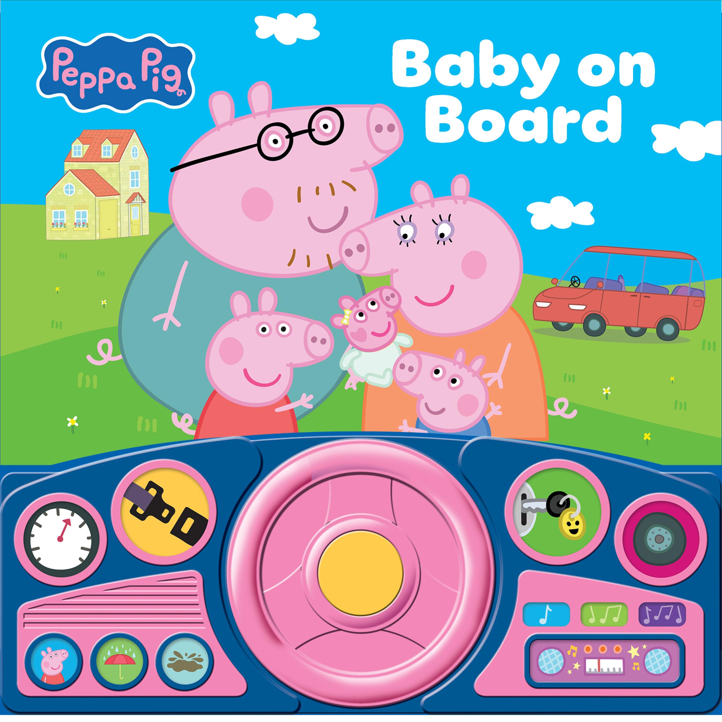 Peppa Pig - Baby on Board - Interactive Steering Wheel Sound Book - PI Kids (Play-A-Sound)