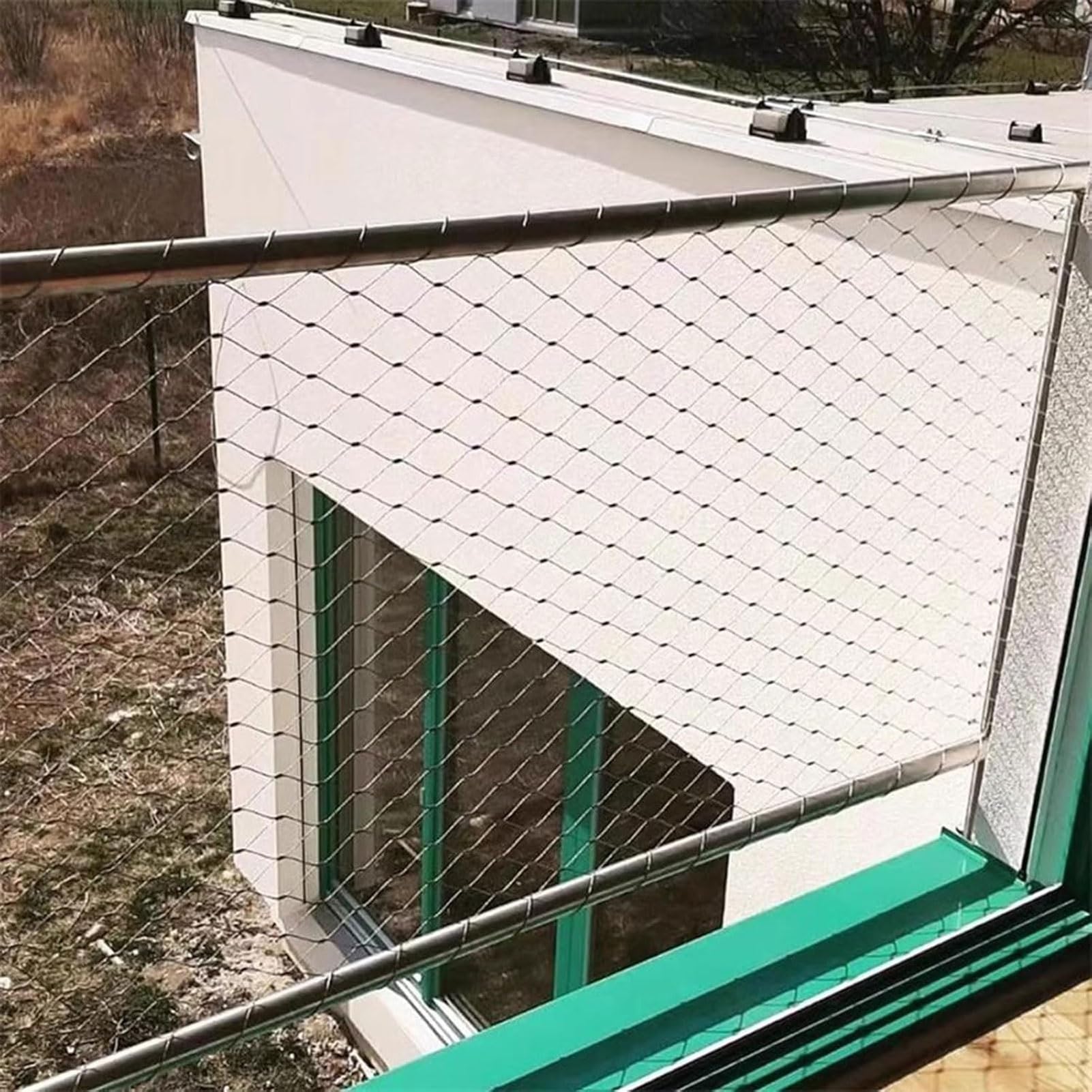 Malla Flexible de Cuerda de Acero Inoxidable, Red de Protección Anticaída | Flexible Resistente Impactos para Granjas, Escaleras, Balcones, Zoológicos y Plantas Trepadoras(1.2x9m/3.94x29.52ft)