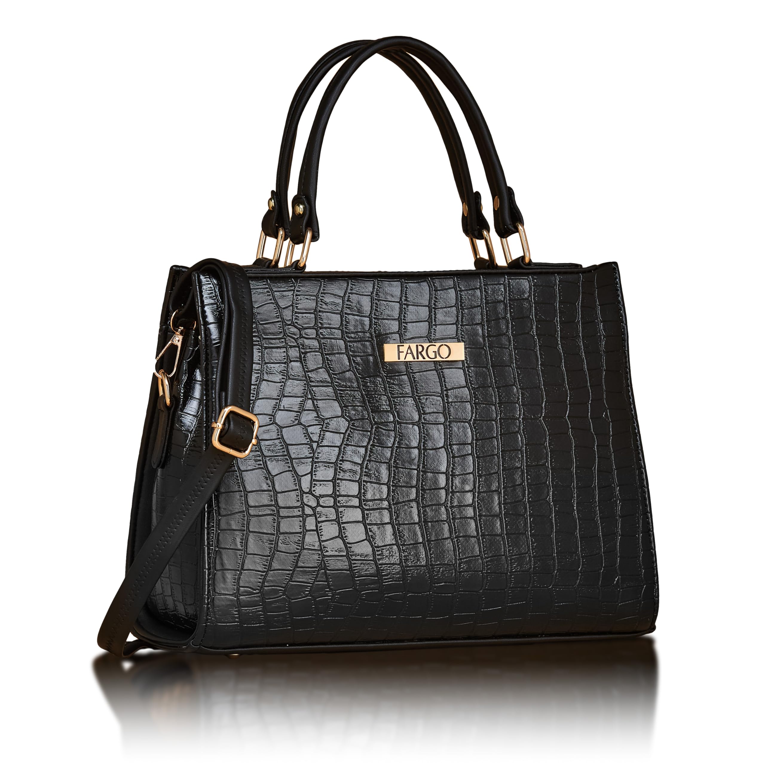 Fargo Office Bag for Women | PU Leather Bag for Women | Shoulder Bags for Women | 12 Inches Purse for Women | Handbags for Women Stylish (Black) (B0DBLFCGHQ) Amazon Price History, Amazon Price Tracker