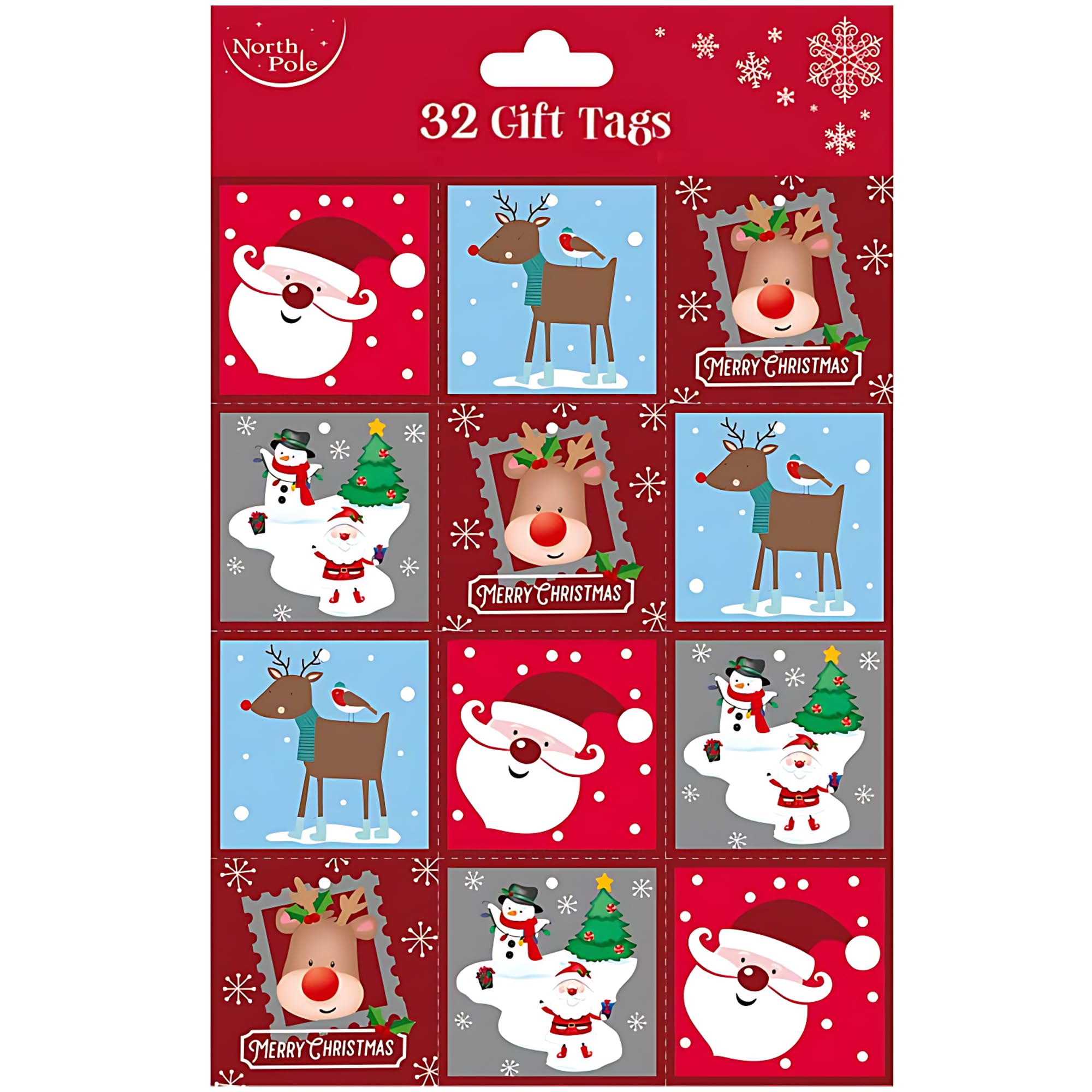Cute Christmas Sticky Labels 32 Pcs - Christmas Presents Sticker Gift Tags - Cute Xmas Writable Name Stickers for Gift Wrapping on New Year, Eve, Weeding, Thanksgiving