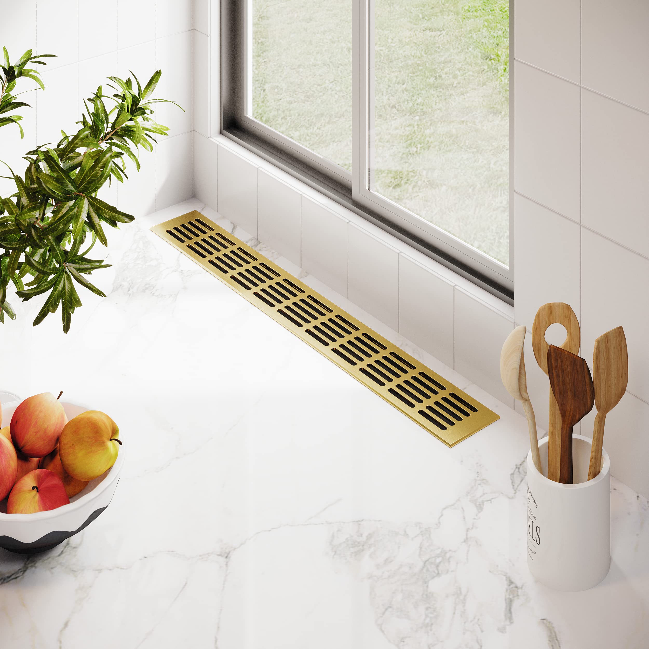 MS Beschläge ® Aluminium Ventilation Grille Sheet Heating Cover 80 mm x 200 mm Various Colours (Gold Anodised - F3) - Image 2