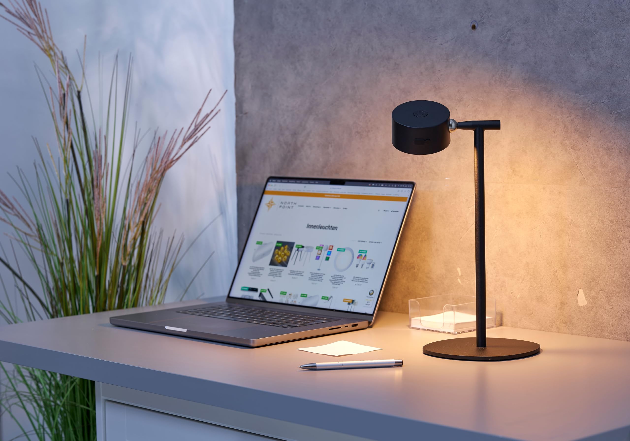 Northpoint LED Akku Stehlampe 3-in-1 Leselampe Dimmbar Flexibel als Steh- Tisch- & Wandleuchte Warmweißes Licht (3000K) Innen & Außen Höhenverstellbar bis 120 cm (schwarz)