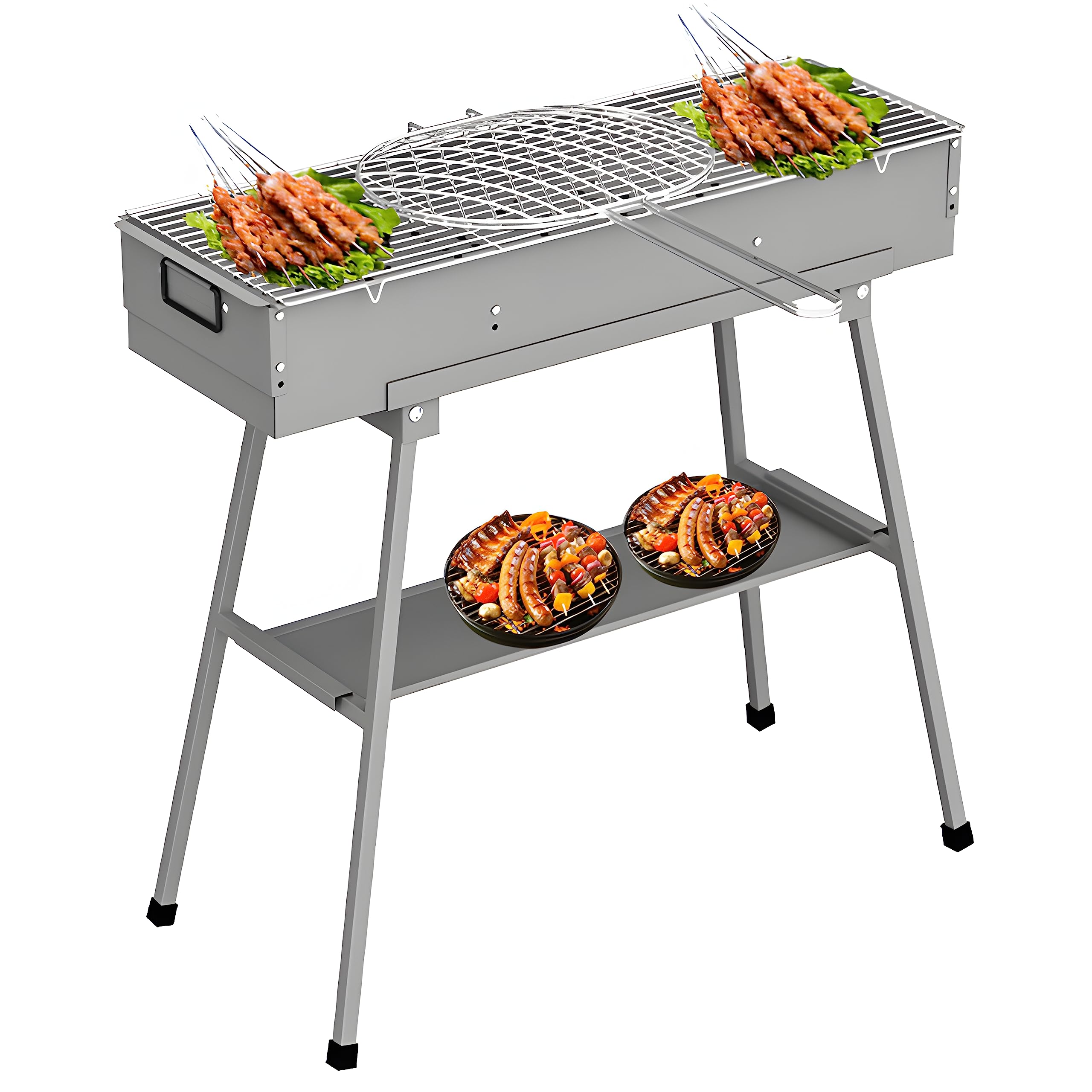 RUTILY Portable Charcoal Grill, Foldable Lamb Kebab Grill, Portable