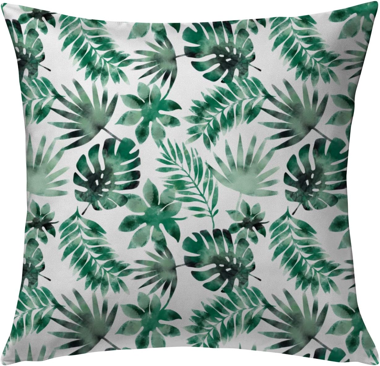 Oasis Home Cotton Shell with Polyester Filled Detachable Inner Cushion - Printed Big Leaf - Pack of 1