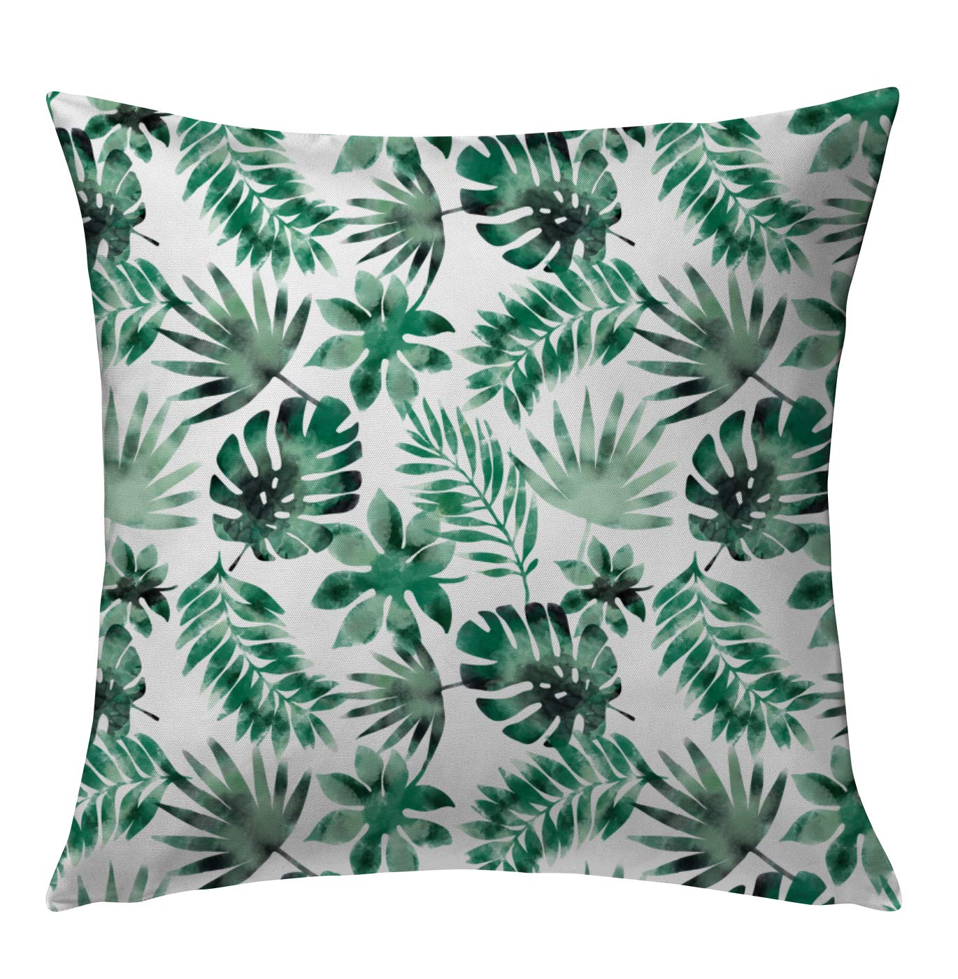 Oasis Home Cotton Shell with Polyester Filled Detachable Inner Cushion - Printed Big Leaf - Pack of 1