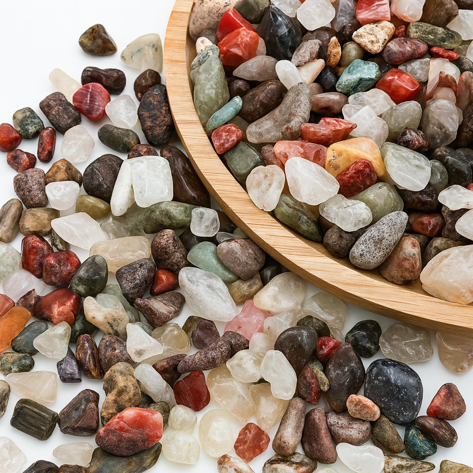 Pietre Decorative, 900g Cristallo di Pietres Miste Schiacciato Naturale, 7-9mm Irregolari Sassolini Colorati Pietre per Vasi, Piante in Vaso Decorazione, Acquario, Giardino (7-9mm)