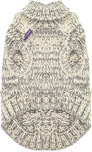 Miniatura 7 de cyeollo Suéter para perro, suéteres de punto cálidos para perros, prendas de punto suaves para invierno, cuello alto, ropa para perros pequeños,