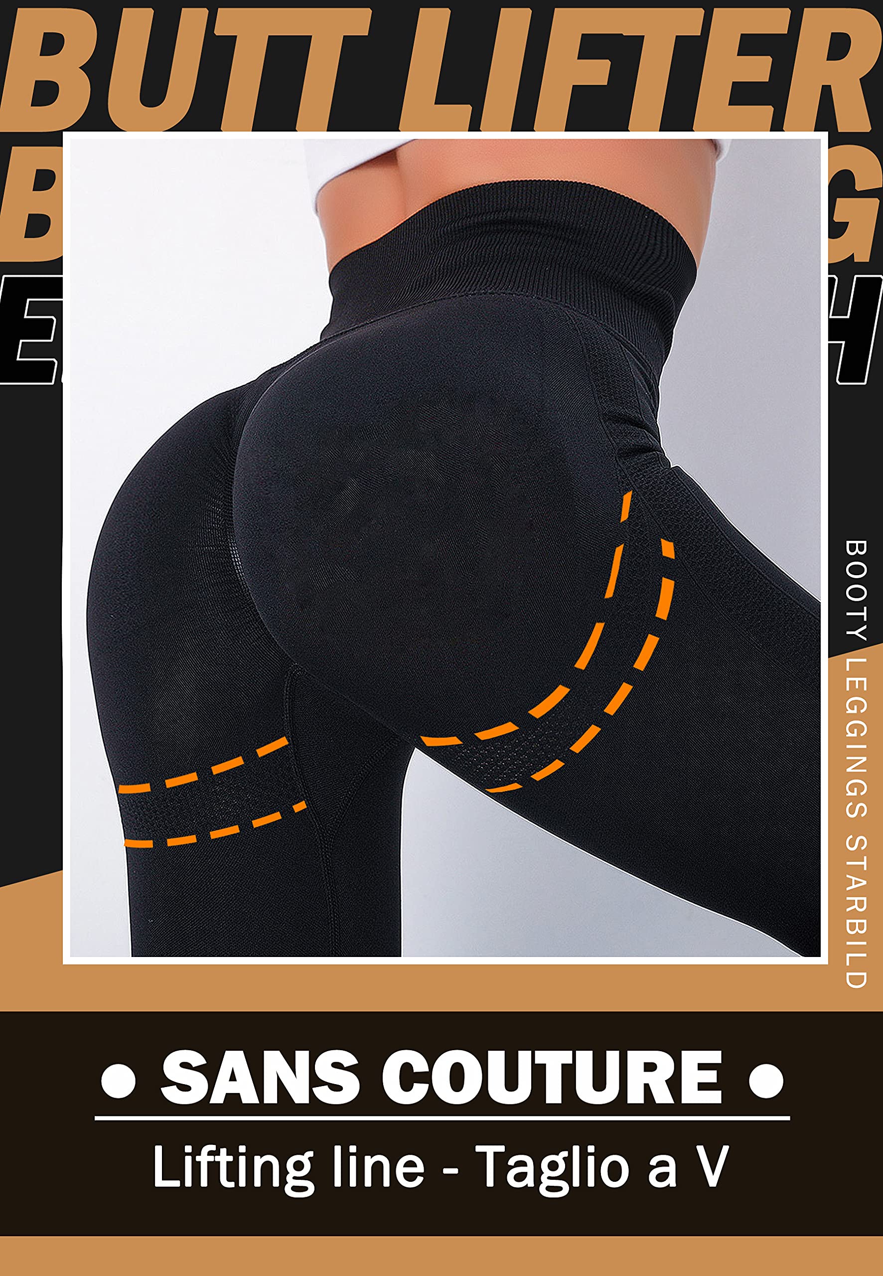 STARBILD - Leggings da donna in pelle PU, pantaloni corti in pelle, a vita alta, sexy, con push up e a sigaretta.