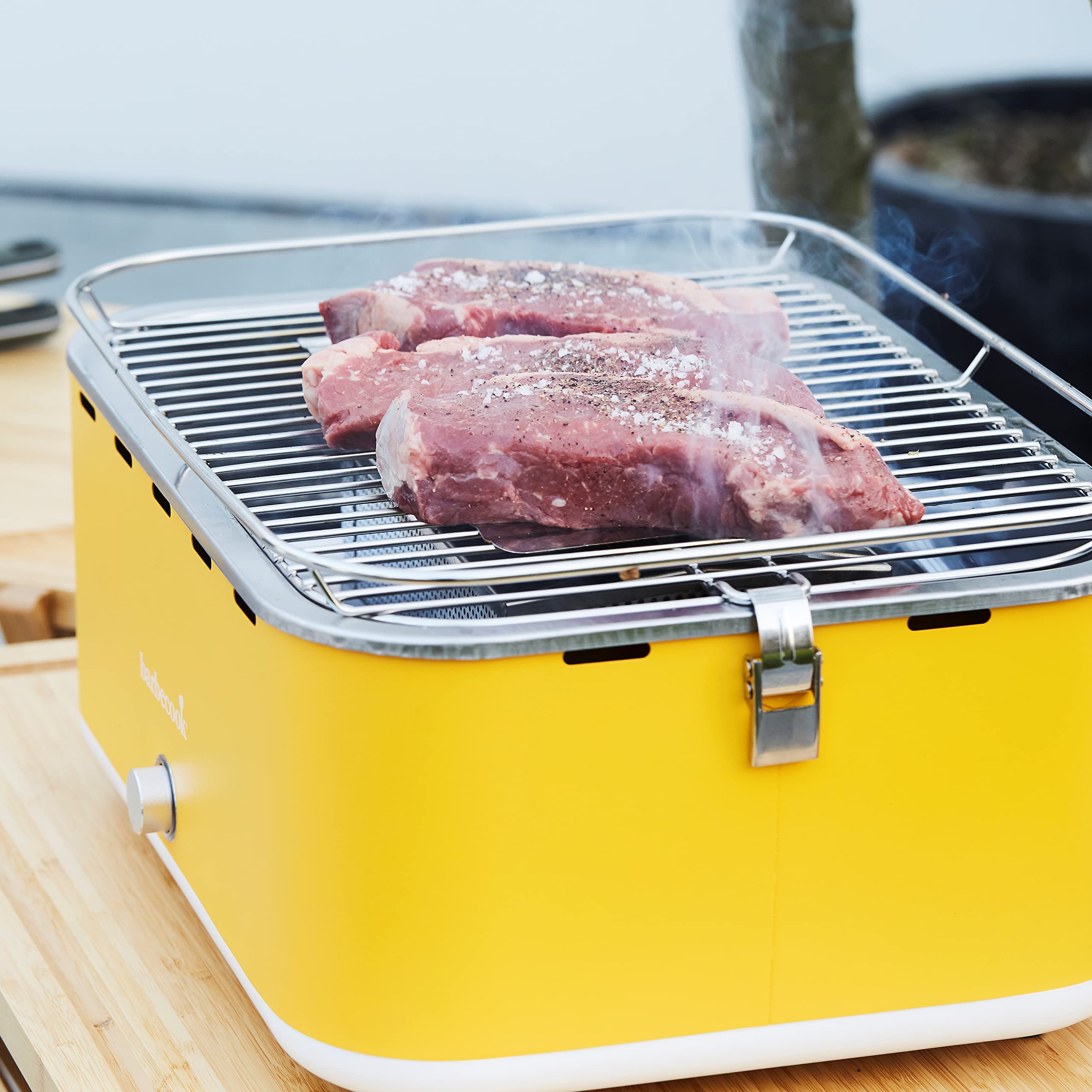 Barbecook Carlo Barbacoa de mesa portatil, Barbacoa de carbon, Amarillo, 44x33x21cm