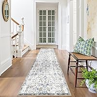 Vista 104 de jinchan Tapete de pasillo o cocina lavable, de época, reverso de hule antideslizante, ultradelgado, floral, para dormitorio, baño, lavandería y sala