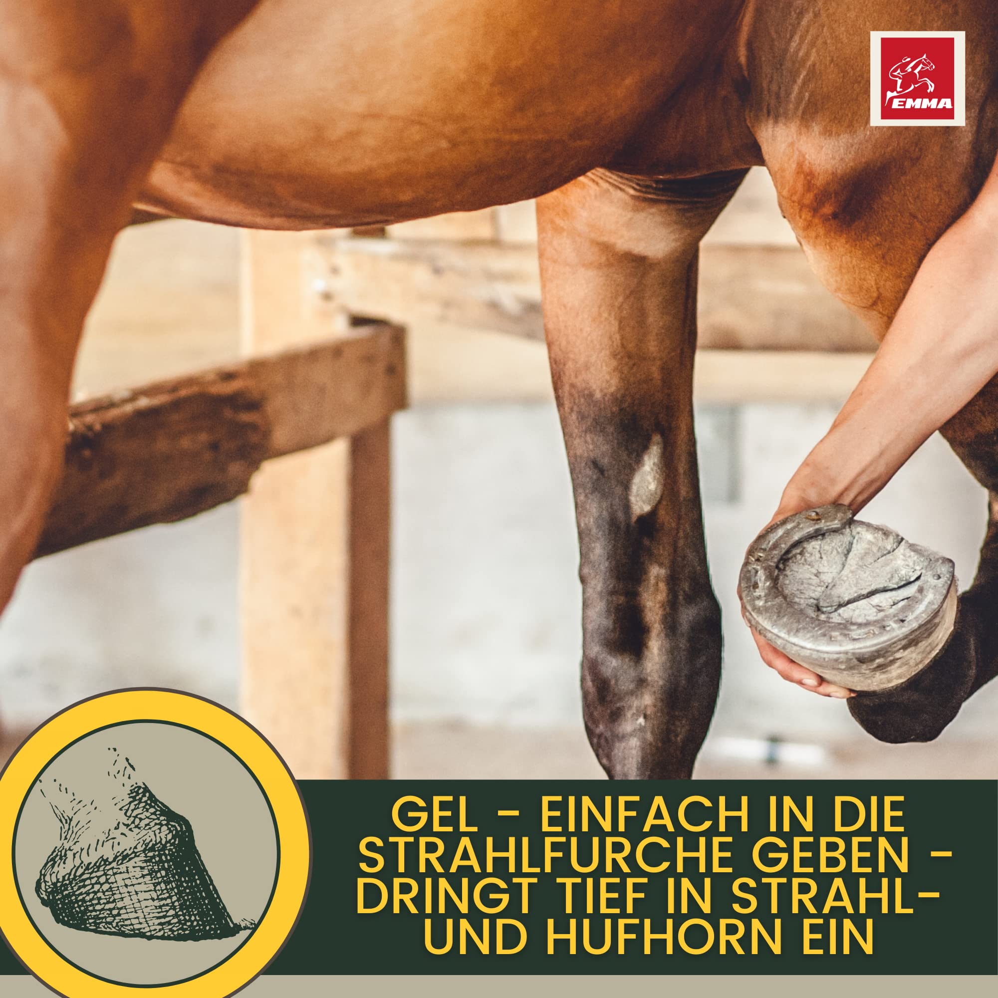 Soin de la fourchette pour chevaux I Protection de la fourchette Soin du sabot I Sabot, fourchette, semelle I Gel de fourchette I Prévention de la pourriture de la fourchette I contre l'humidité 100ml