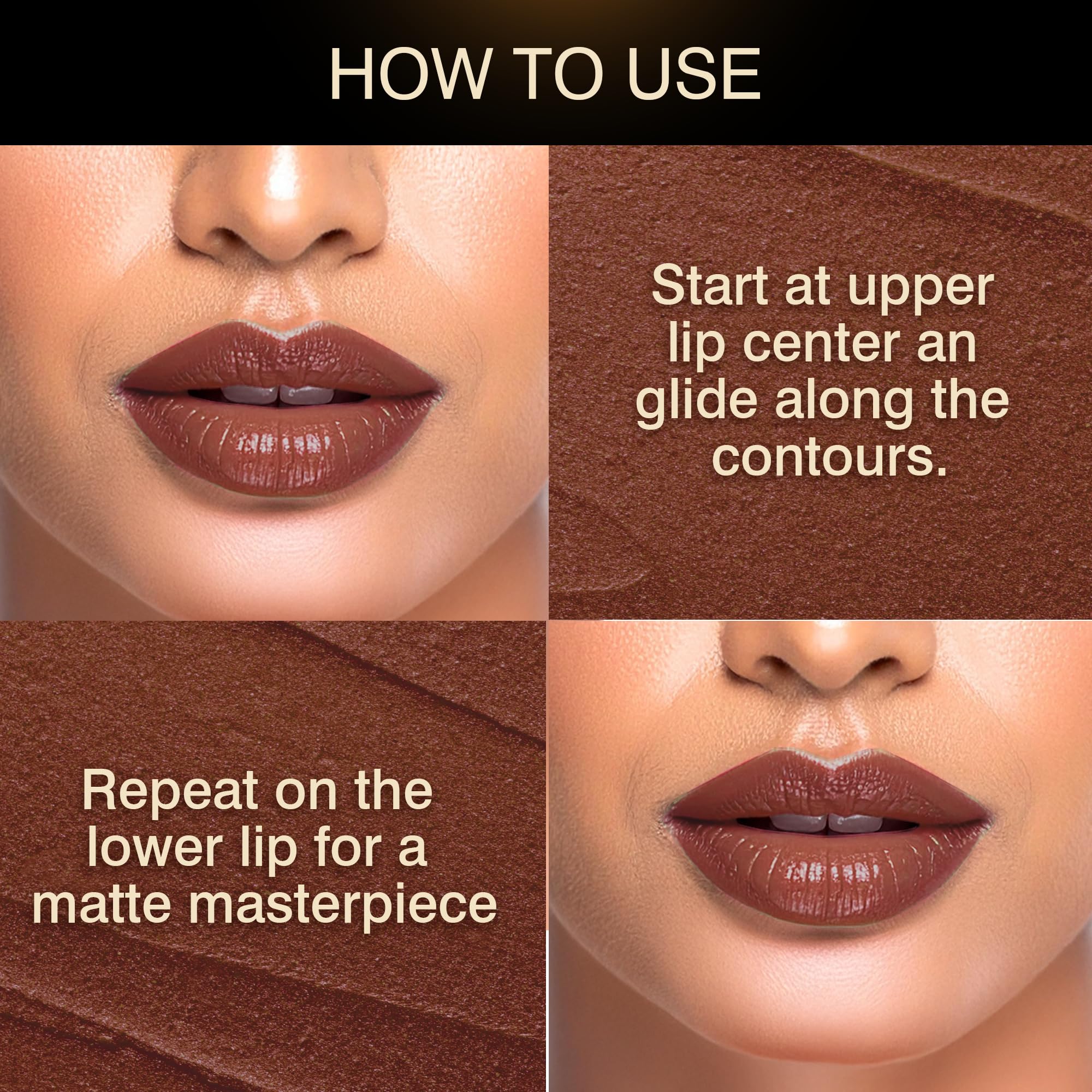 Auric MatteRich Lipstick | Smoked Cinnamon | 4.2g | High Pigment, Long-Lasting, Transfer-Proof, Vegan & Paraben-Free Lip Color 3