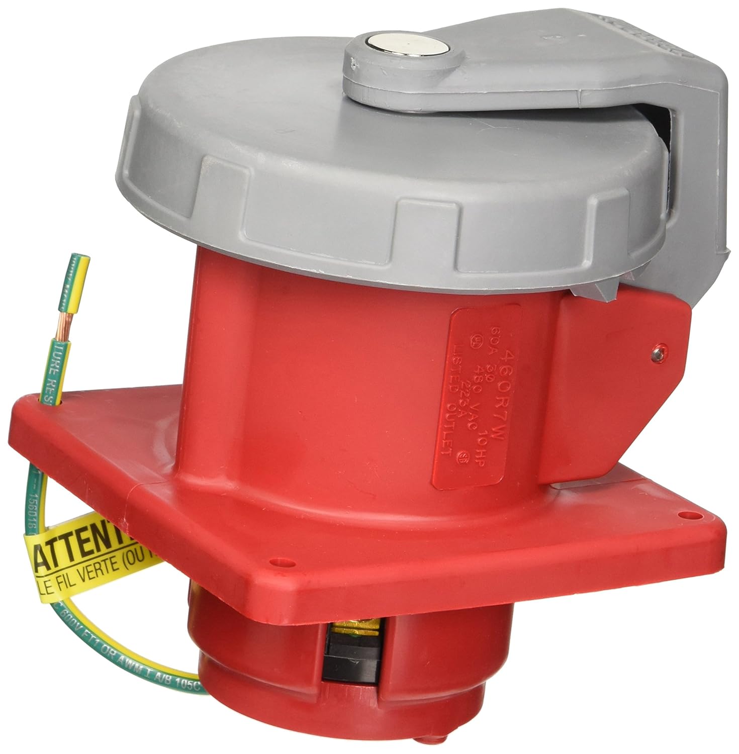 Hubbell HBL460R7W Receptacle, 3 Pole and 4 Wire, 60 amp, 480V, Watertight