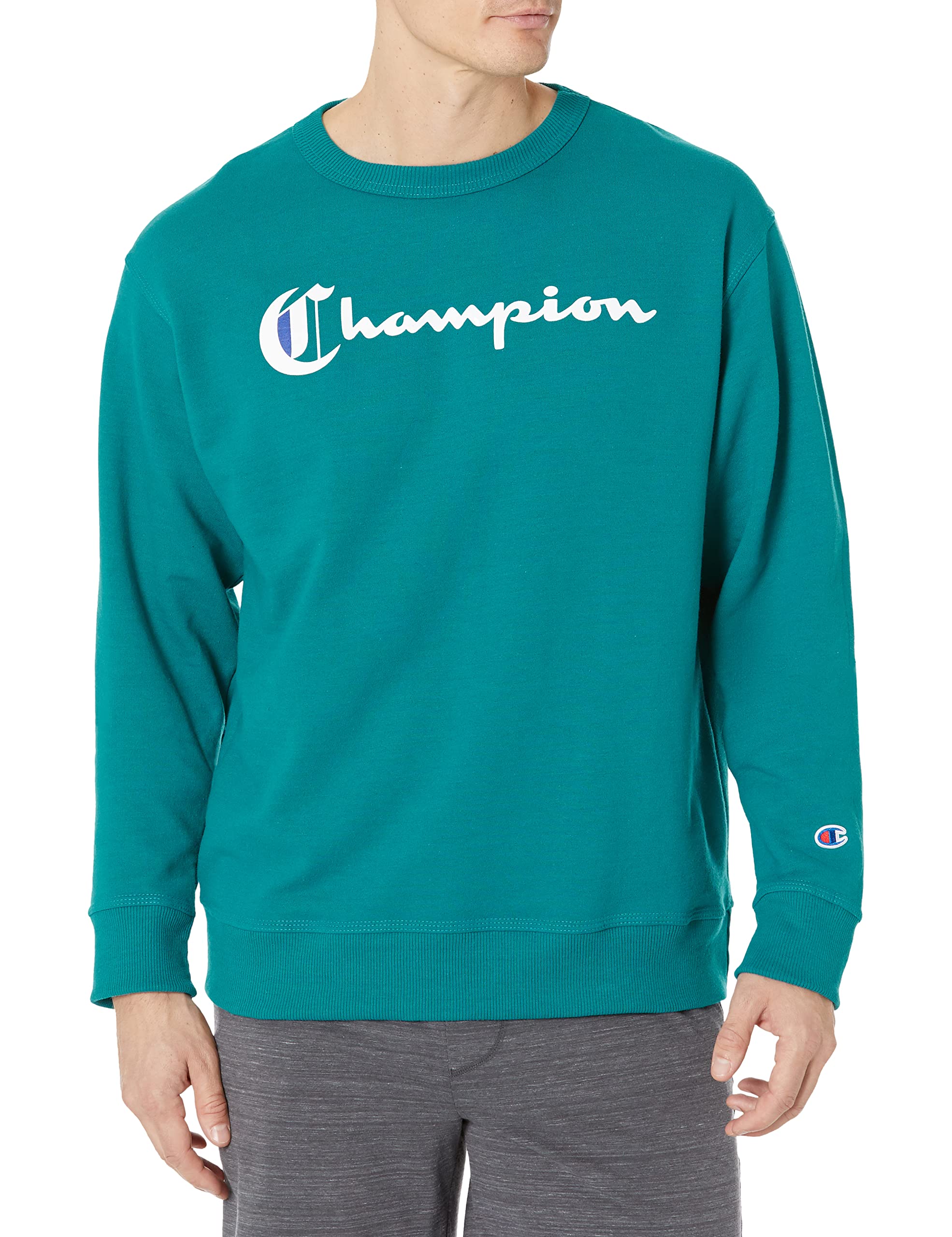 Sweatshirt homme Champion Powerblend vert pour vos sorties urbaines