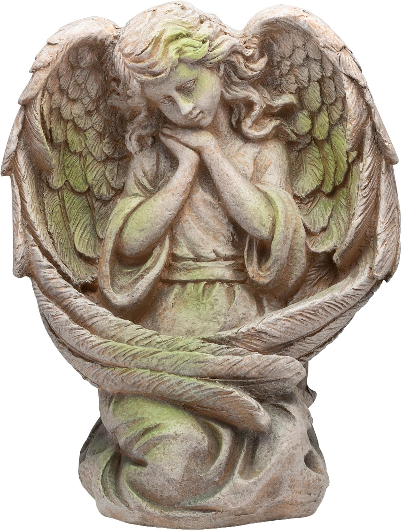 19" Tall Old World Guardian Angel Outdoor Garden Statue