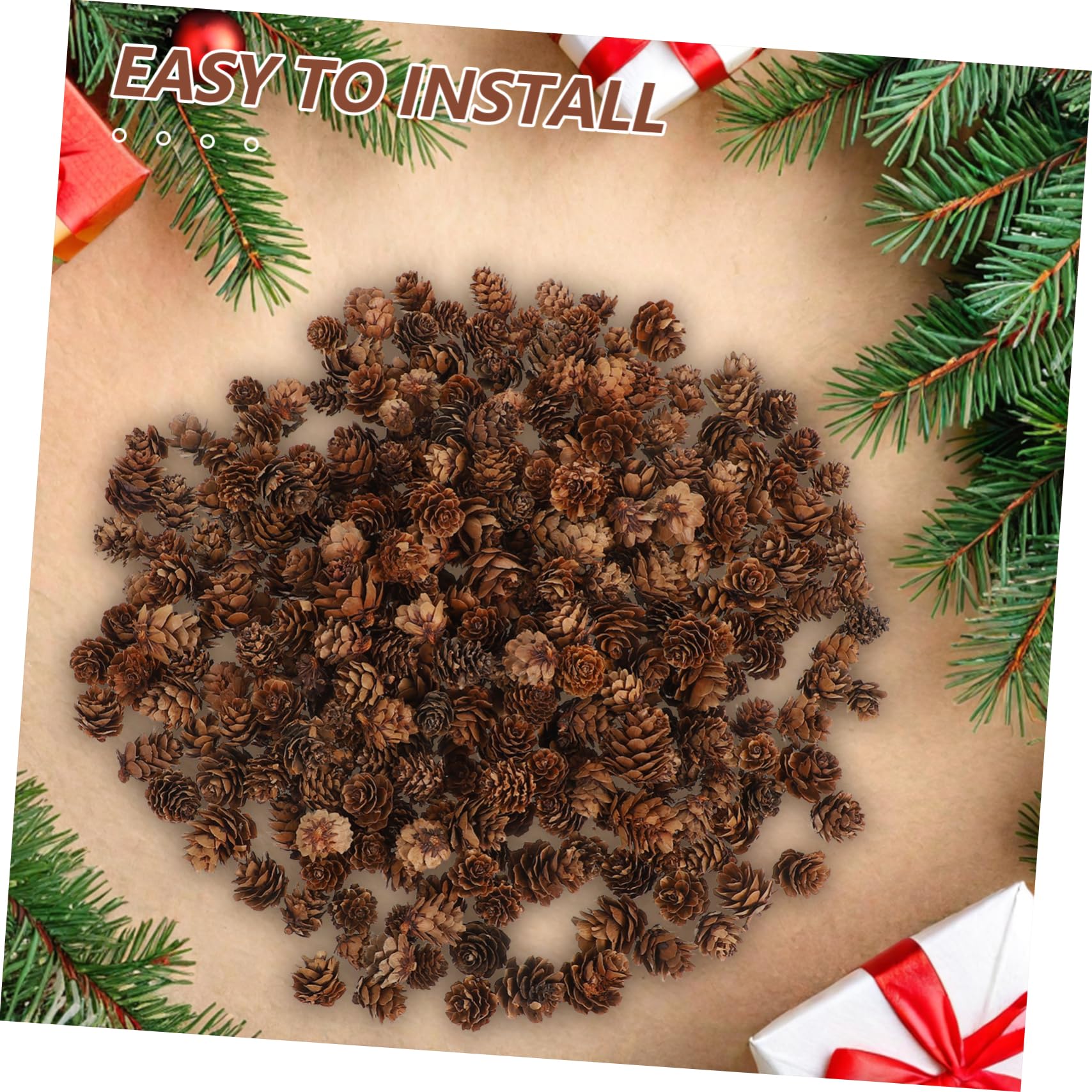 Amosfun Pigne Decorative Natalizie Dorate Naturali per Decorazioni di Casa Rustiche Ornamenti per Albero di Natale Abbellimenti Fai da Te per Festività