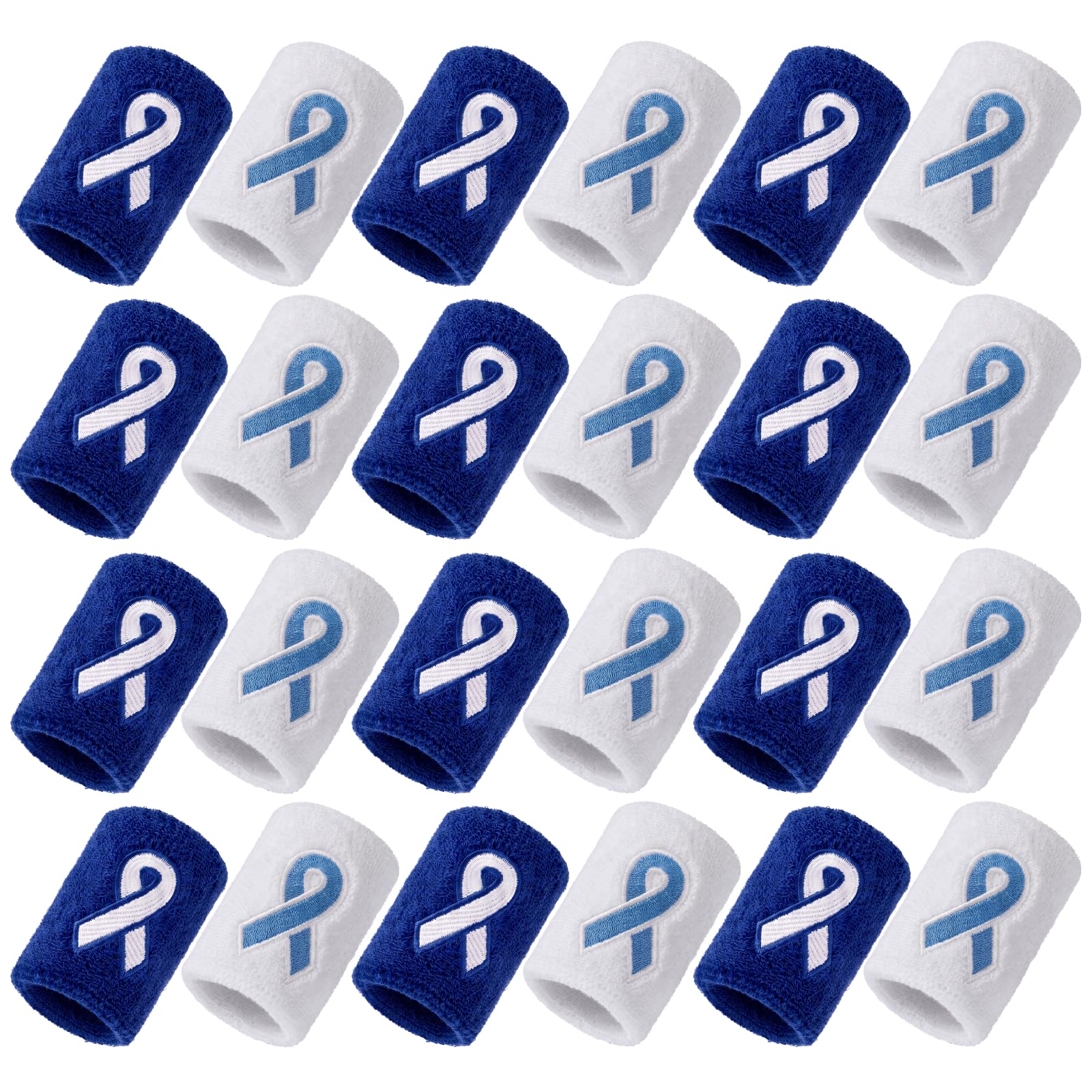 Ramede Prostate Cancer Awareness Sweatband Bulk Blue Ribbon Wristbands