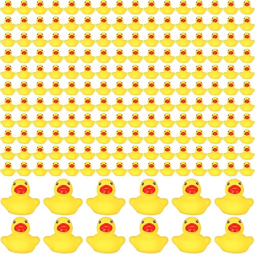 900 piezas de mini patos de goma a granel, juguete de baño chirriante, pequeños patos para niños, tina, ducha, regalos de cumpleaños, decoración de