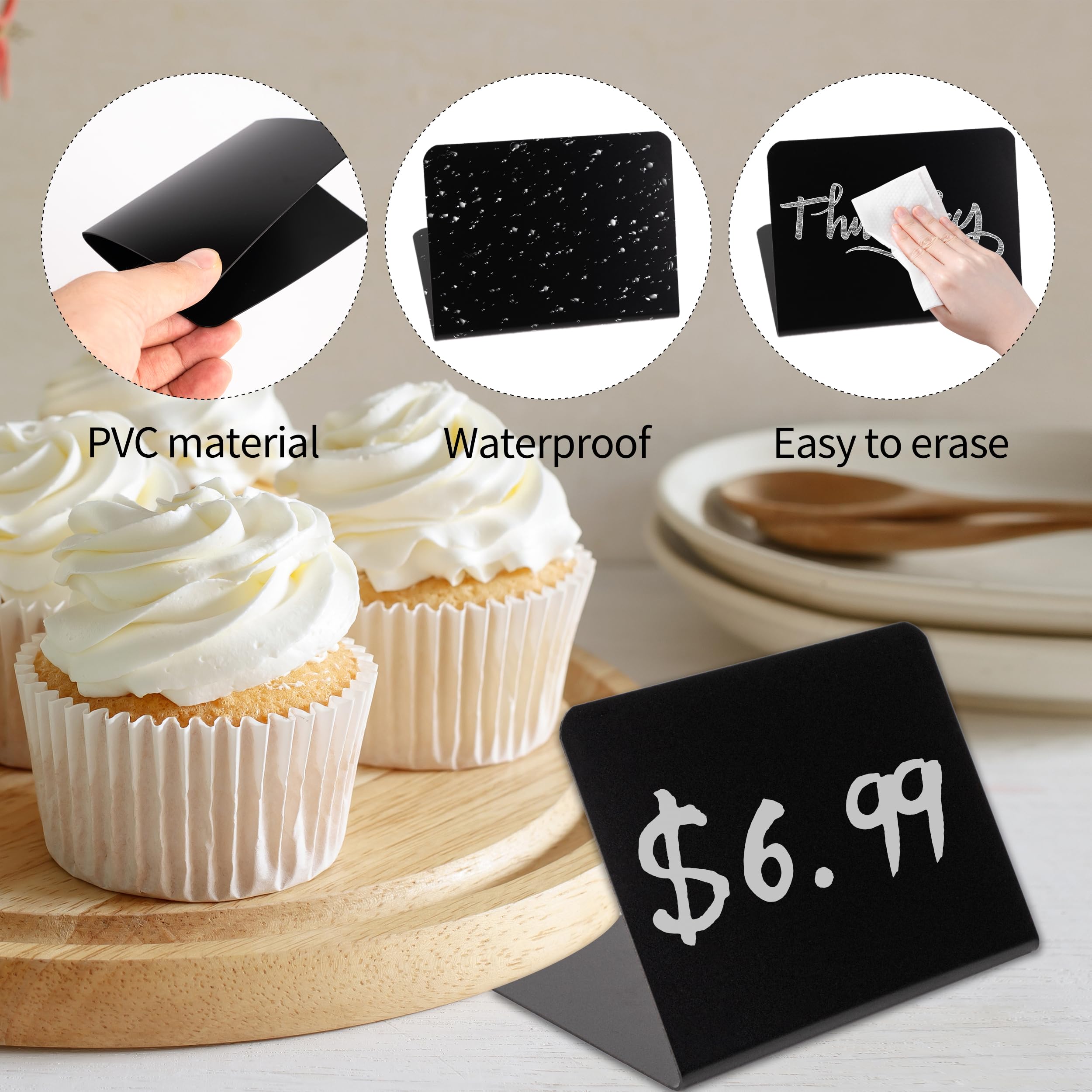 20 Mini Lavagnette Con Penna - Segnaposto Cancellabili Per Ristorante, Feste E Negozio - Foto 6