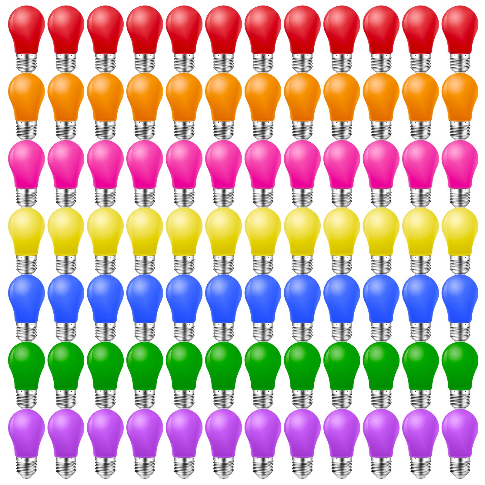 84er Pack Bunte Glühbirnen E27,2W Farbige Glühbirne E27 LED Birne,E27 LED Bunt für Lichterkette,Bunte Glühbirnen außen,Party,Weihnachten Deko,Rot Grün Blau Orange Gelb Rosa Violett