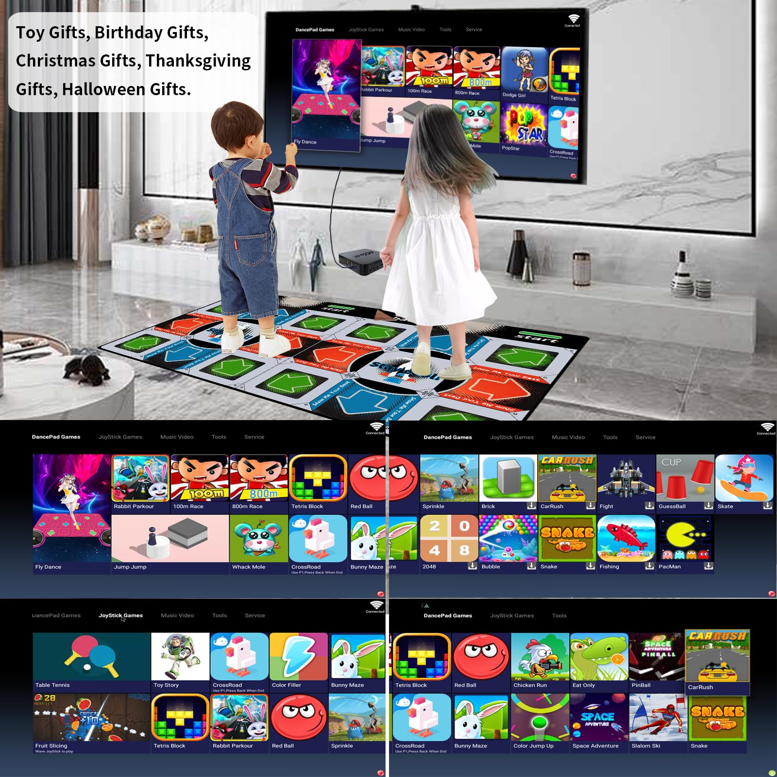 YRPRSODF Tappetino da ballo per bambini e adulti, doppio utente, tappetino da ballo musicale Step per TV, tappetino da ballo per esercizi e giochi, regali per ragazzi e ragazze età 3+