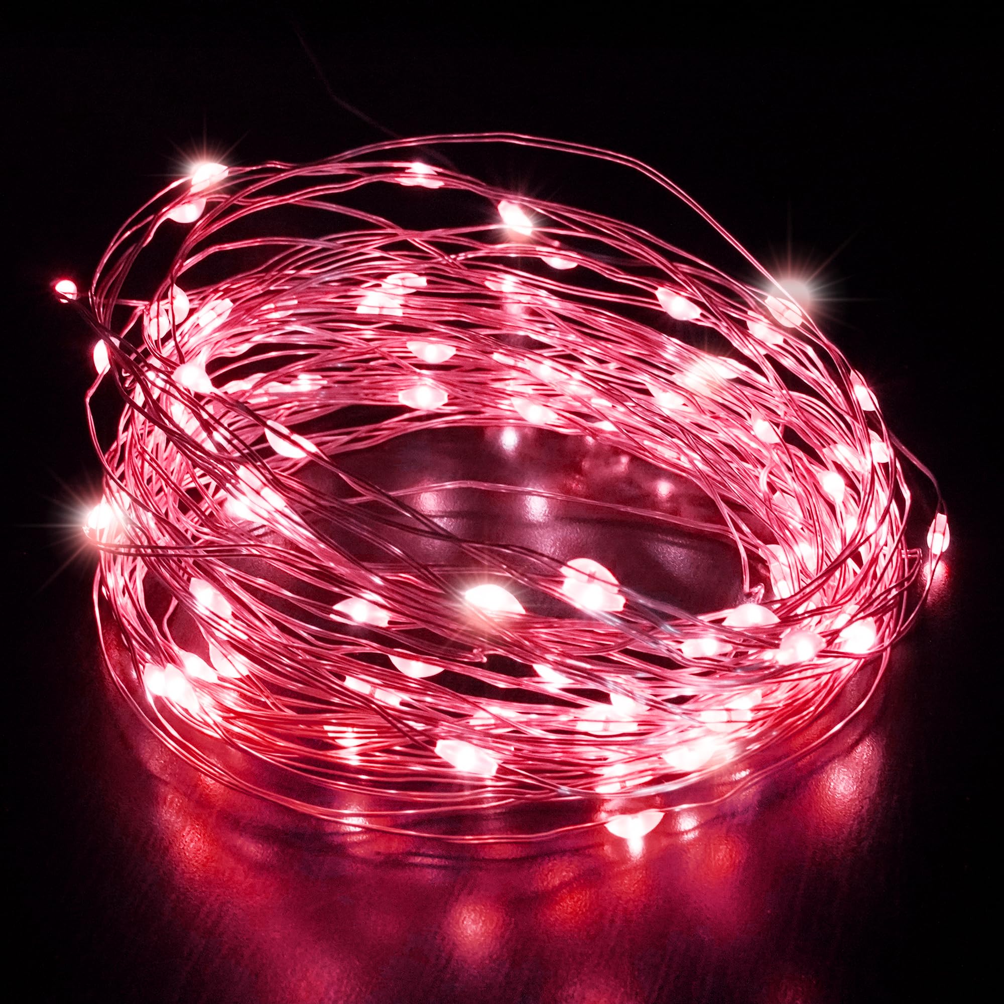 Desiretech Red - 50 Led Battery-Powe Fairy Lights - 5M Copper Wire String Lights - Waterproof Decorative Led For Indoor/Outdoor Use(Battery Box Indoor) - Weddings, Christmas, Bedroom, Patio & Party