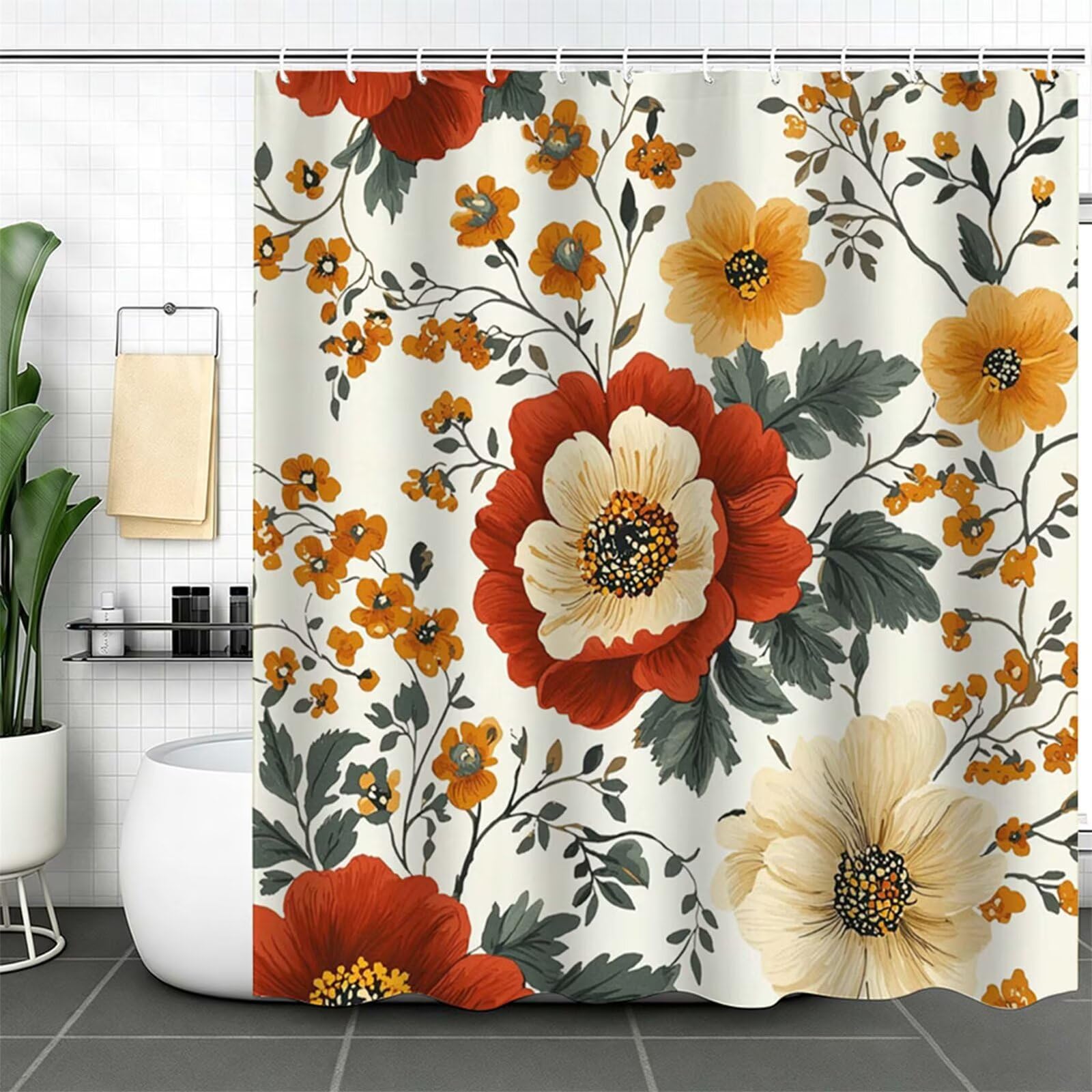 blu-verde Tenda Doccia, Tenda per Doccia Tessuto Poliestere Impermeabile Asciugatura Rapida con 12 Anelli, Tende Finestra Bagno e Vasca Pieghevole per Angolare Casa Shower Curtain peonia J-641