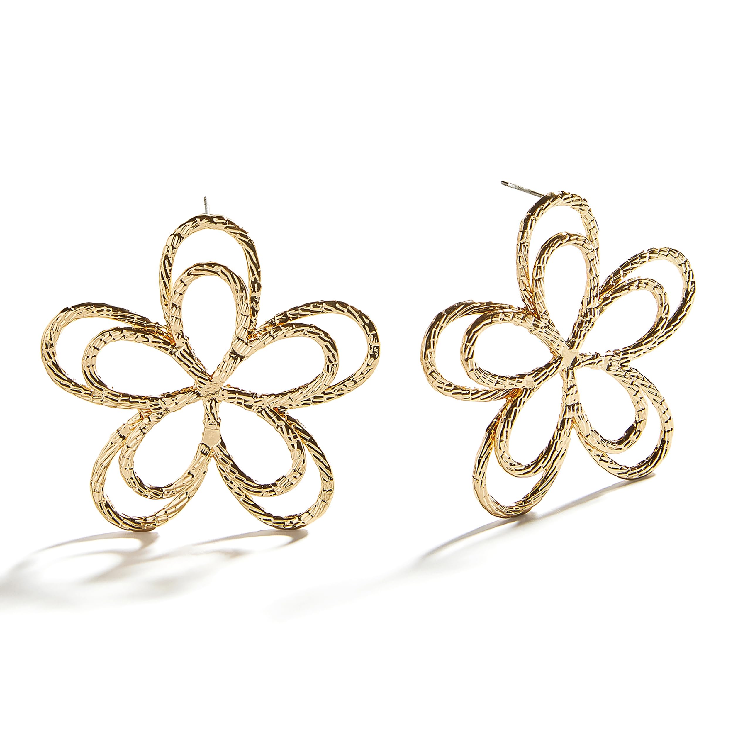 BaubleBar Flora Statement Earrings - Gold/Pavé