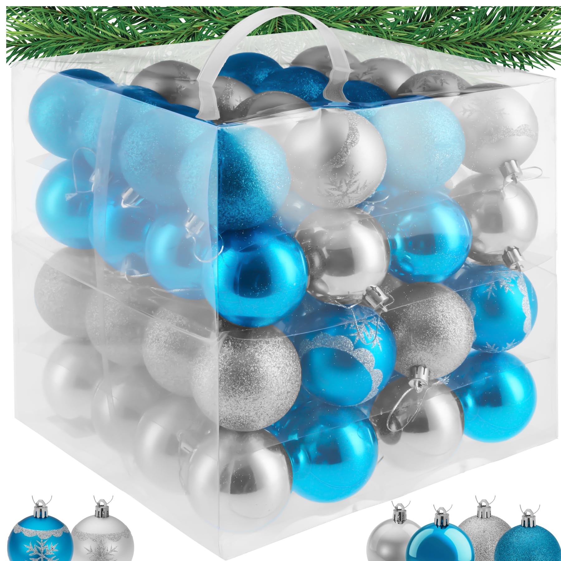 Boule de Noël bleue et argent pour illuminer vos soirées de fêtes en famille