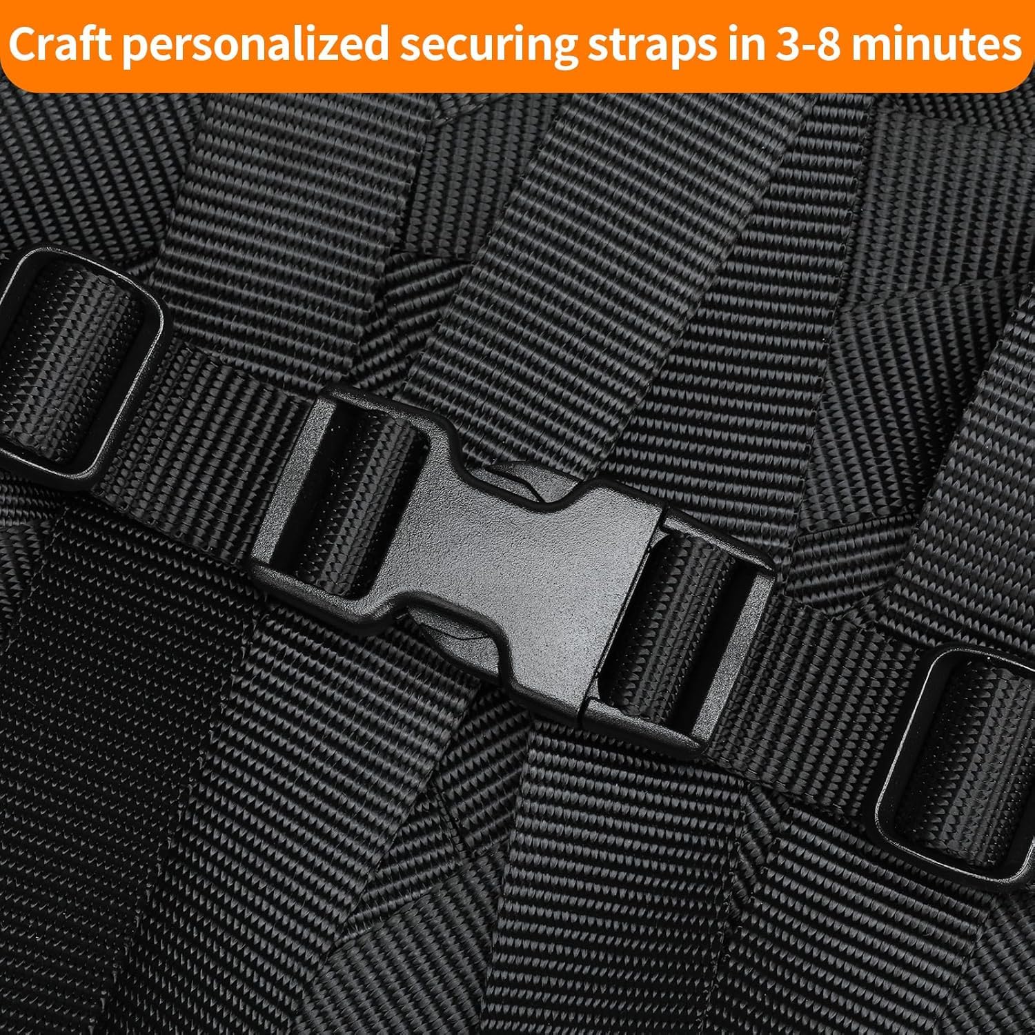 SHOPEE Buckle Straps, 1 Inch, 10 Meter, 6 PCS Adjustable Plastic Buckles, 12 PCS Tri-Glide Slide Clips, Heavy Duty Polypropylene Straps with Buckles 1